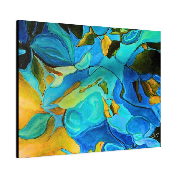 Matte Canvas, Stretched, 1.25" River Leaves