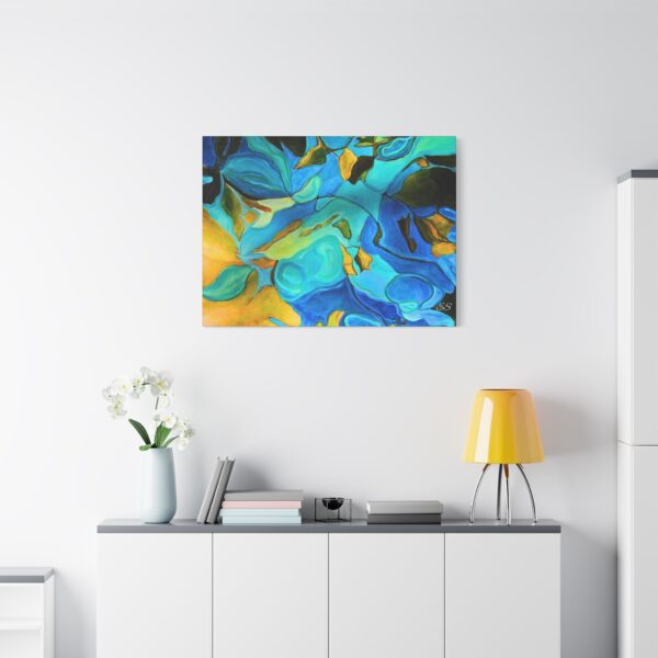 Matte Canvas, Stretched, 1.25" River Leaves - Image 3