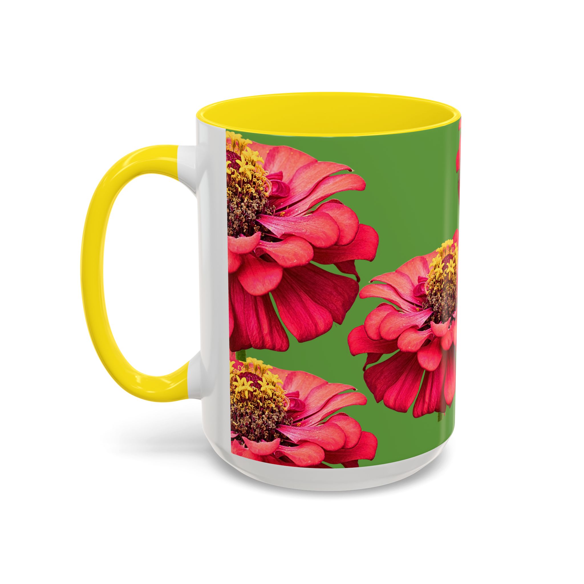Mug, vibrant Dahlia flower on green coffee cup, floral drinkware, gift for nature lovers, botanical tea mug, unique ceramic mug - Image 15