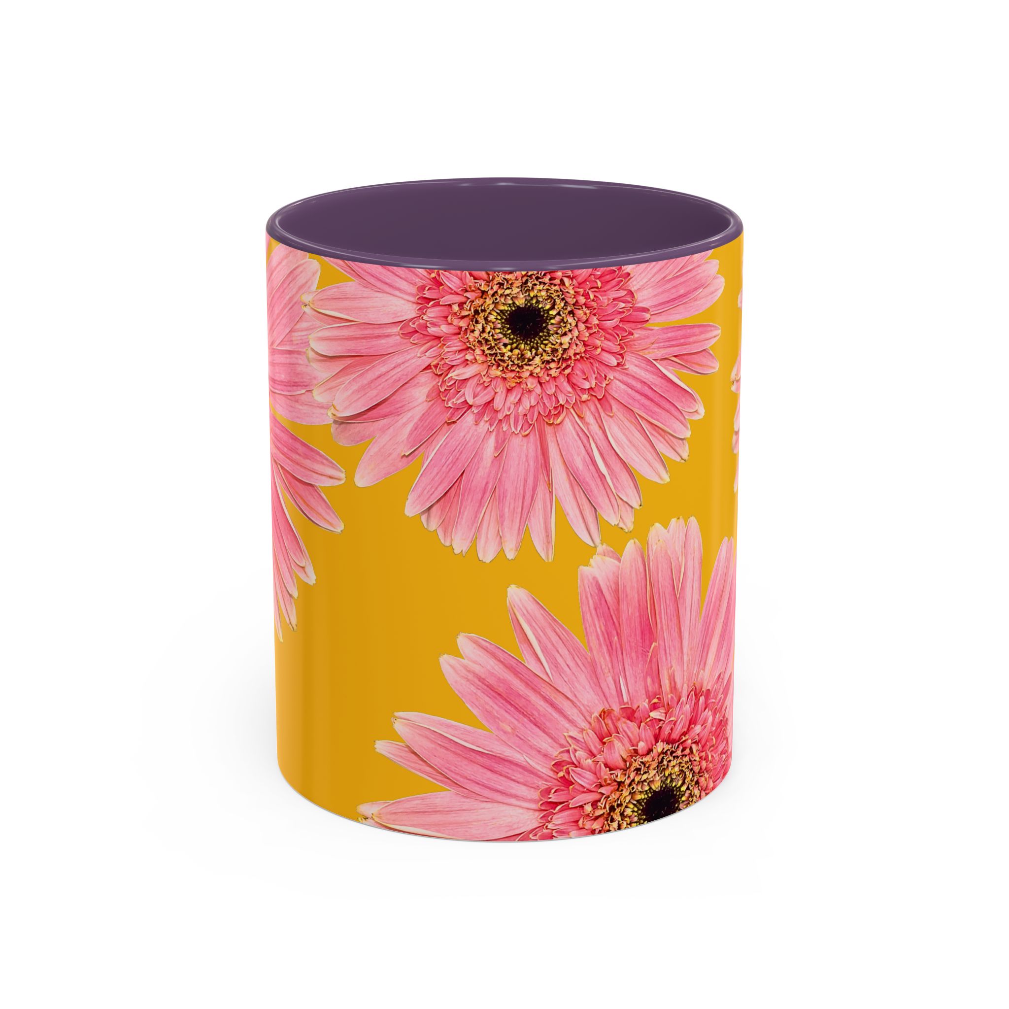 Pink Flower Yellow Accent Coffee Mug - Image 9