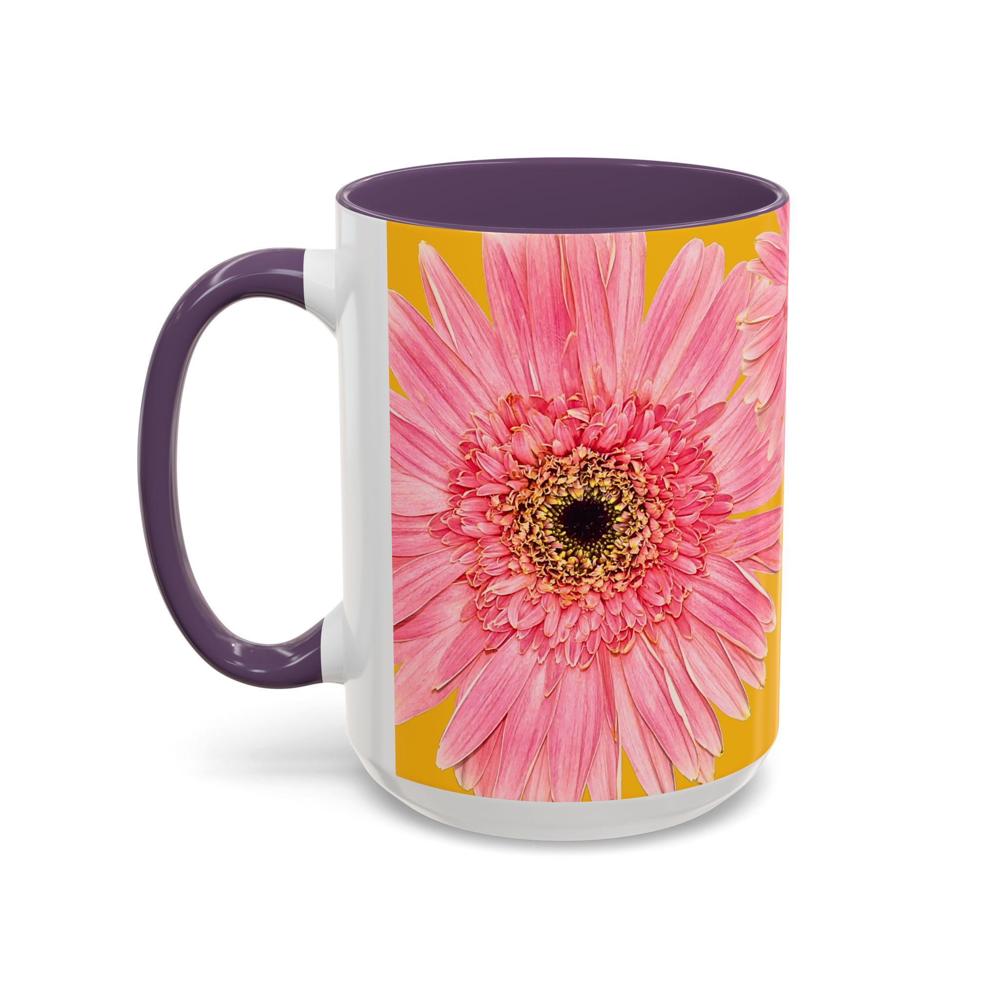 Pink Flower Yellow Accent Coffee Mug - Image 15