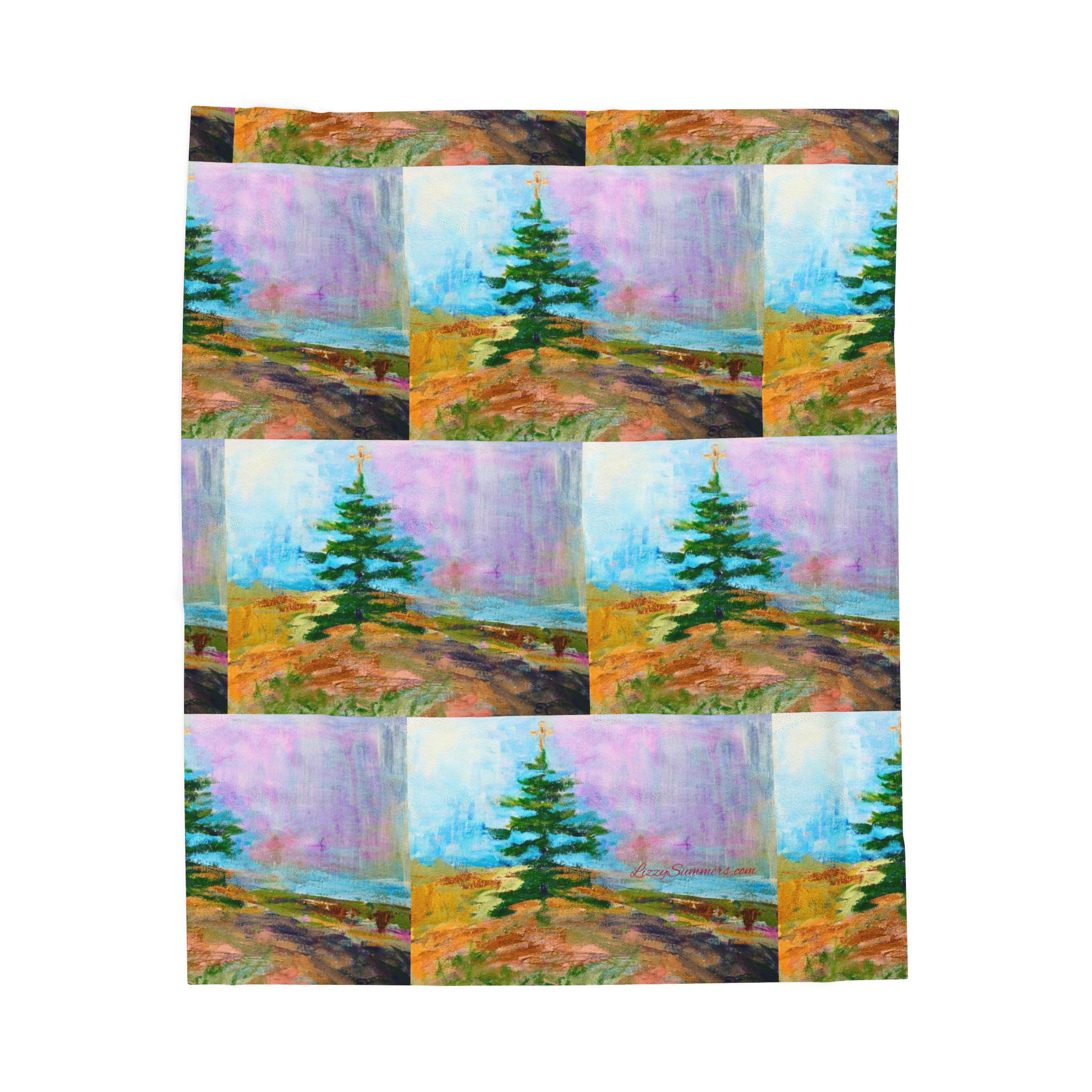 Cozy Velveteen Plush Blanket with Tree Design - Perfect for Holiday Comfort - Image 5