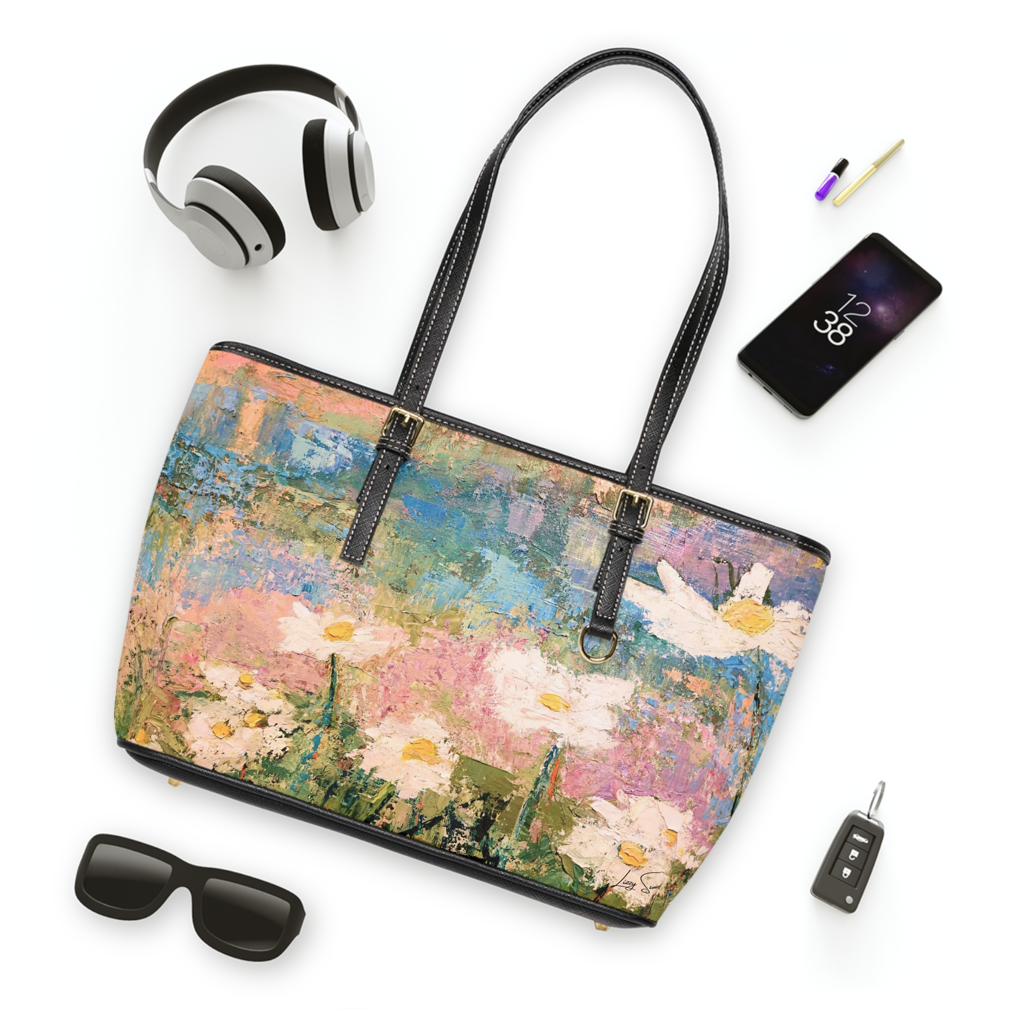 Impressionistic Daisy Shoulder Bag by Lizzy Summers - Image 7