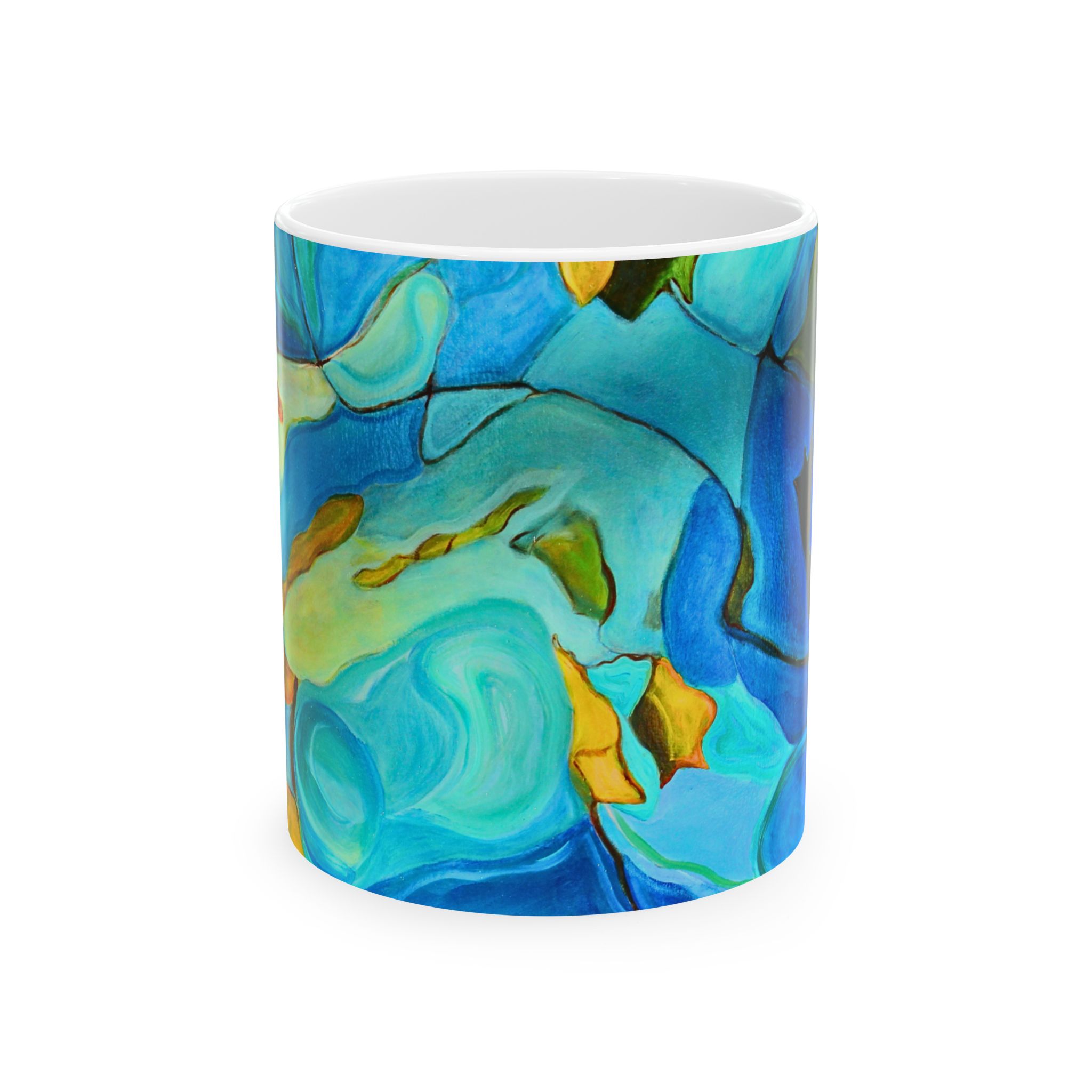 Coffee Mug River Muse Teal and Blue - Image 2