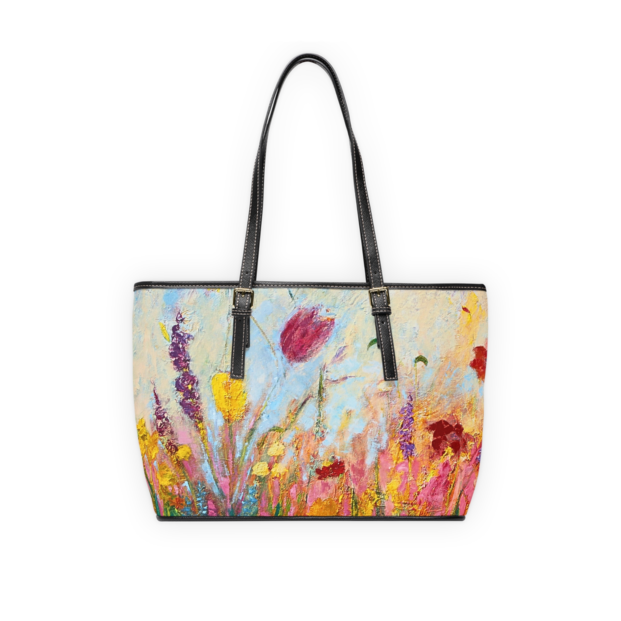 Shoulder Bag Painted Wild Flowers - Image 6