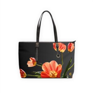 Shoulder Bag, Orange Tulip on Black