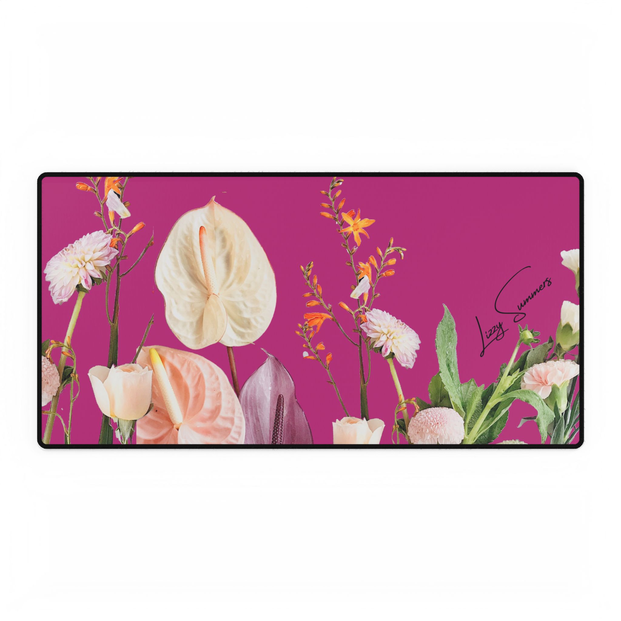 Desk Mat Desk Pad Bouquet Fuscia