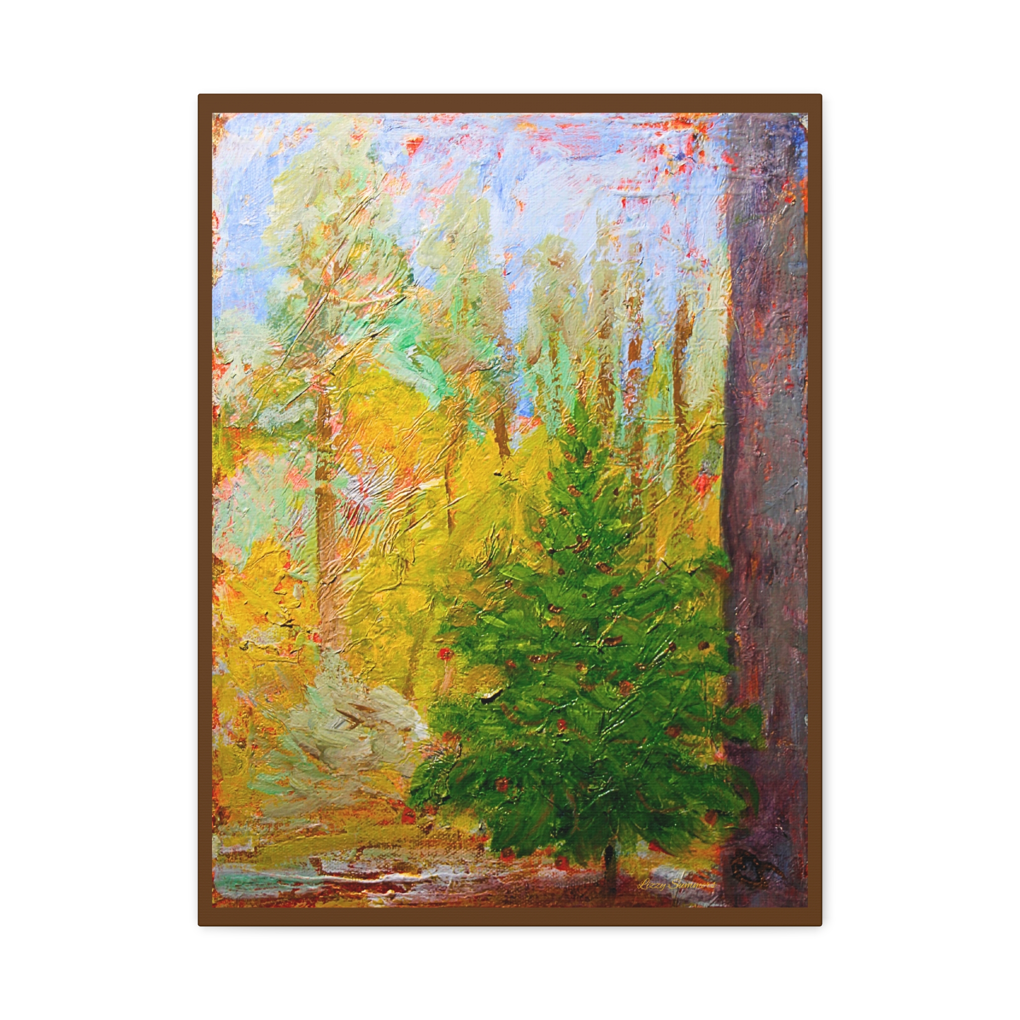 Matte Canvas, Stretched 1.25" Giclee, Small Fir Painting - Image 5