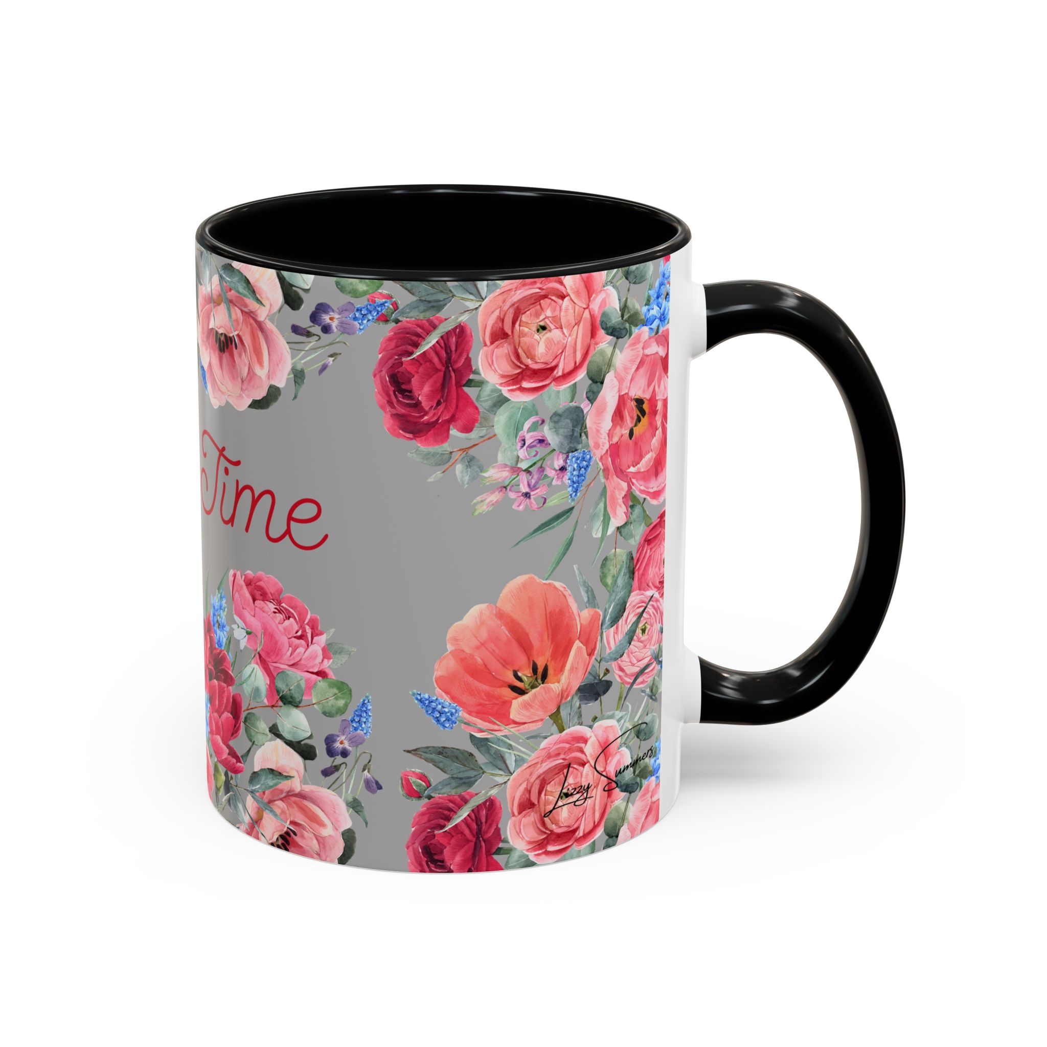 Bloom Time Grey Accent Coffee Mug - Image 2