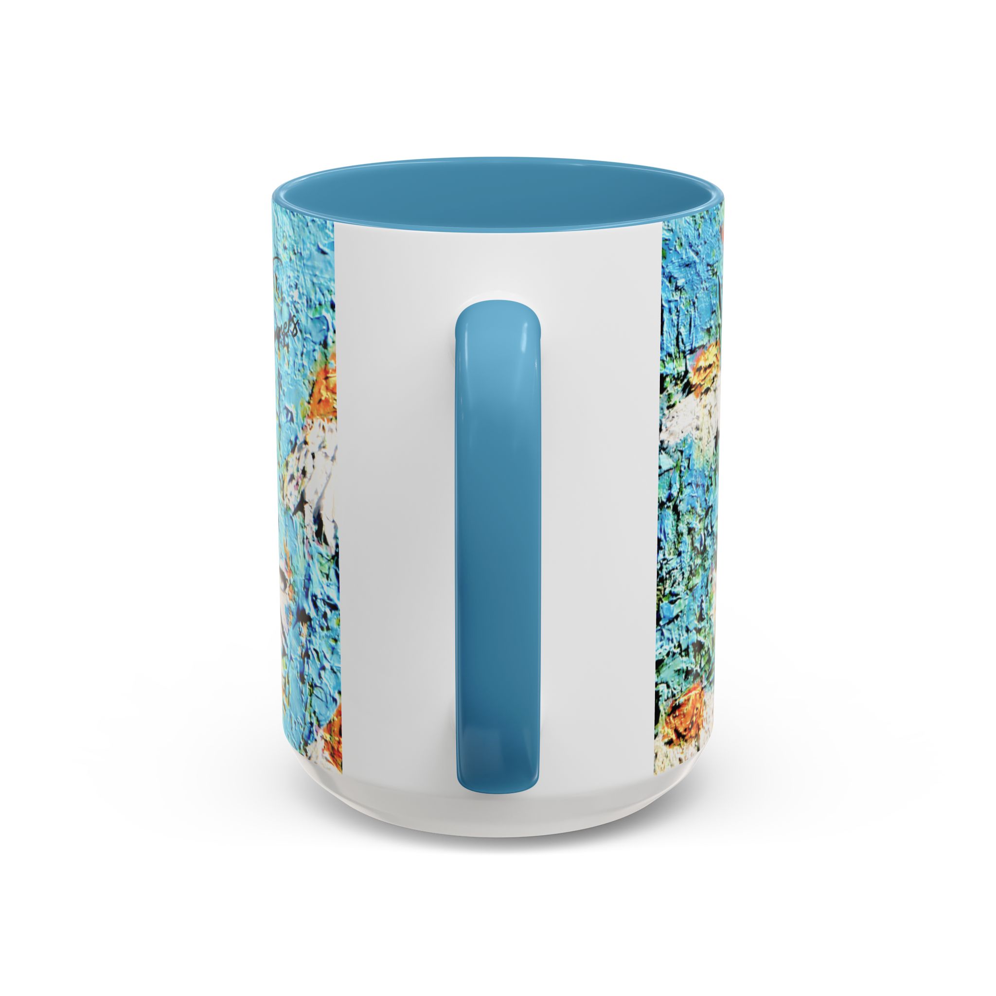 Coffee Mug Painted Daisies in Blue Sky - Image 8