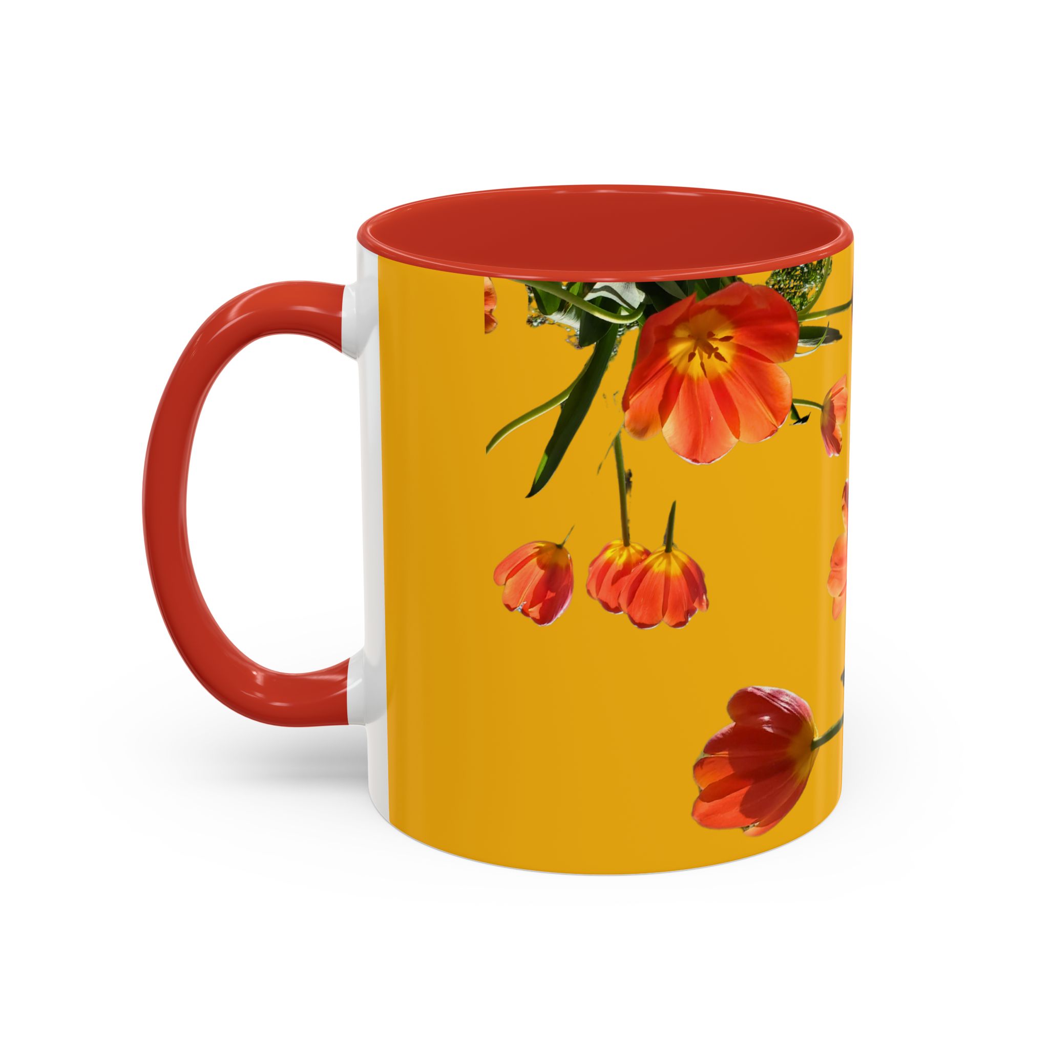 Mug, Cheerful Bright Tulips on Yellow Coffee Cup, Floral Tea Mug, Spring Flower Design, Gift for Gardener, Mother's Day Present, Kitchen - Image 7