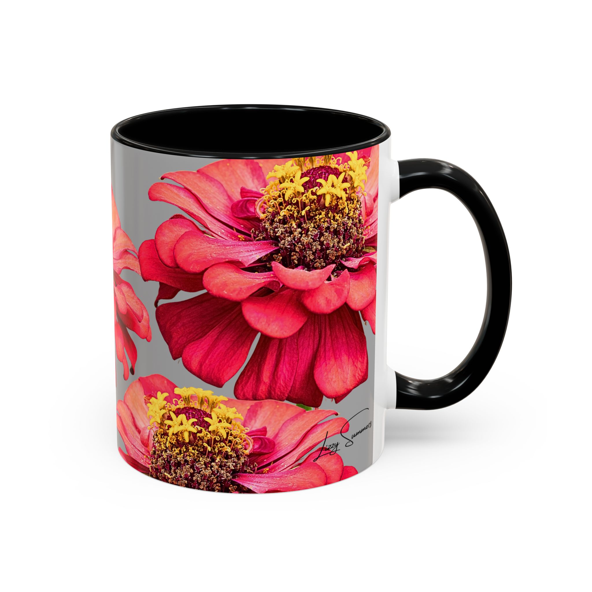Zinnia Light Grey Coffee Mug - Image 3