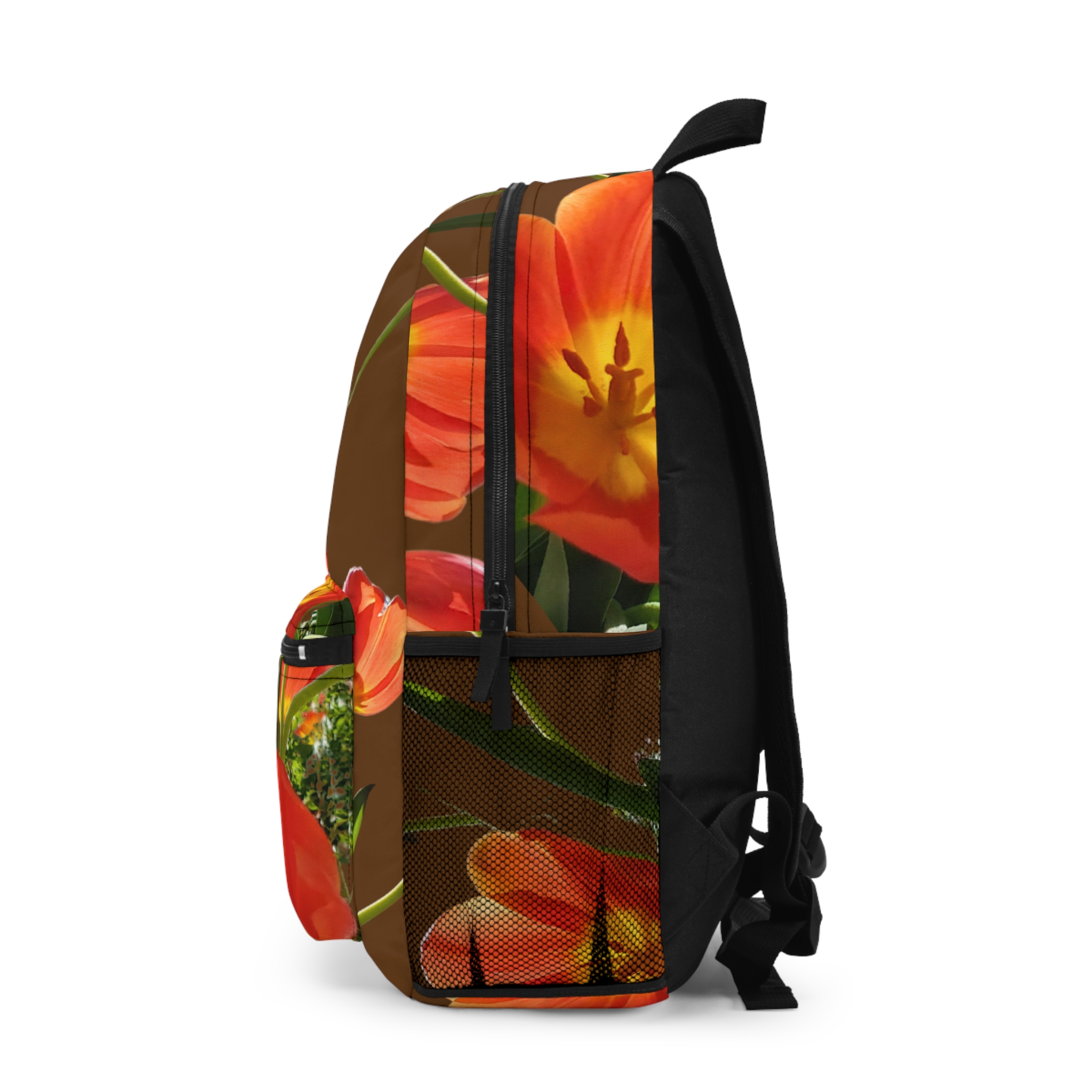 Tulips on Brown Backpack - Image 3