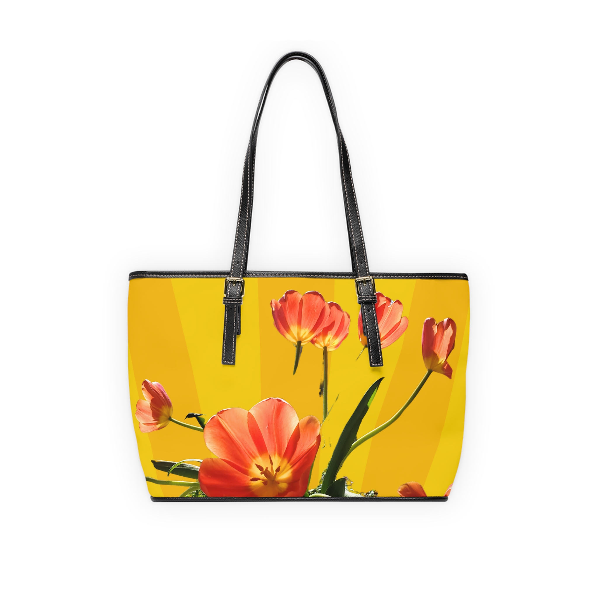 Tulip on Yellow Shoulder Bag - Image 6