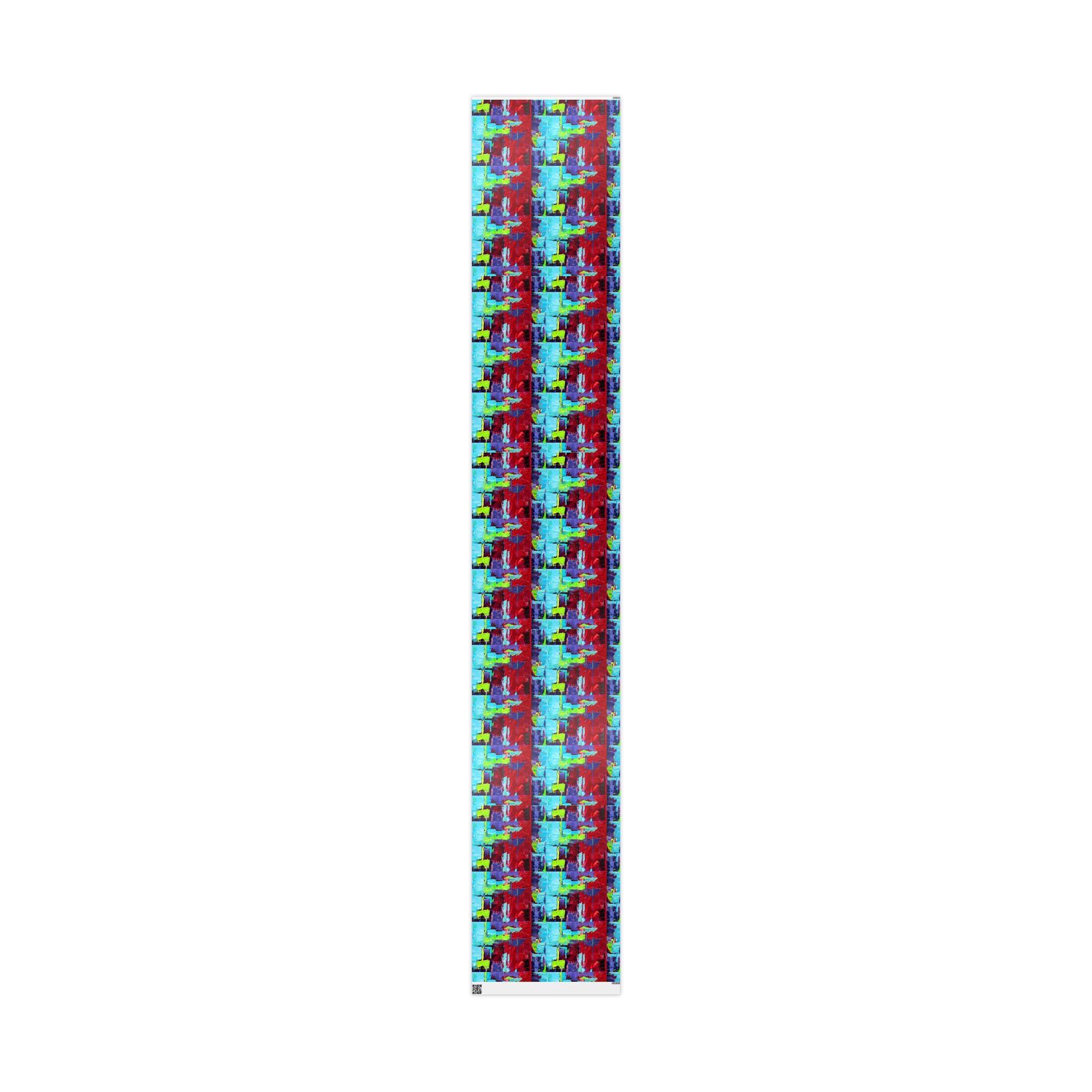 Wrapping paper Bold Red and Sky Blue Abstract Painterly - Image 2