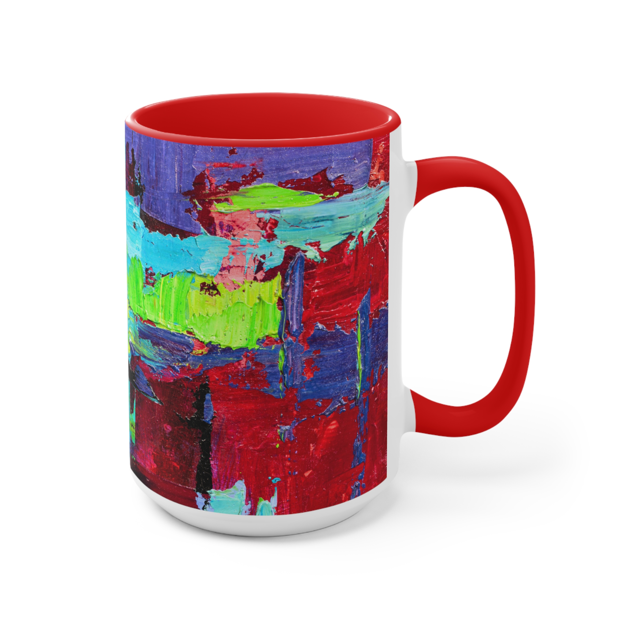 Coffee Mug Bold Red and Sky Blue - Image 15