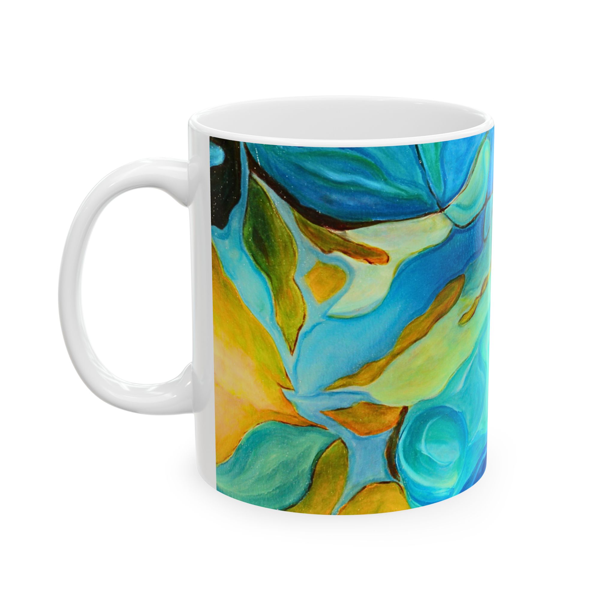 Coffee Mug River Muse Teal and Blue - Image 4