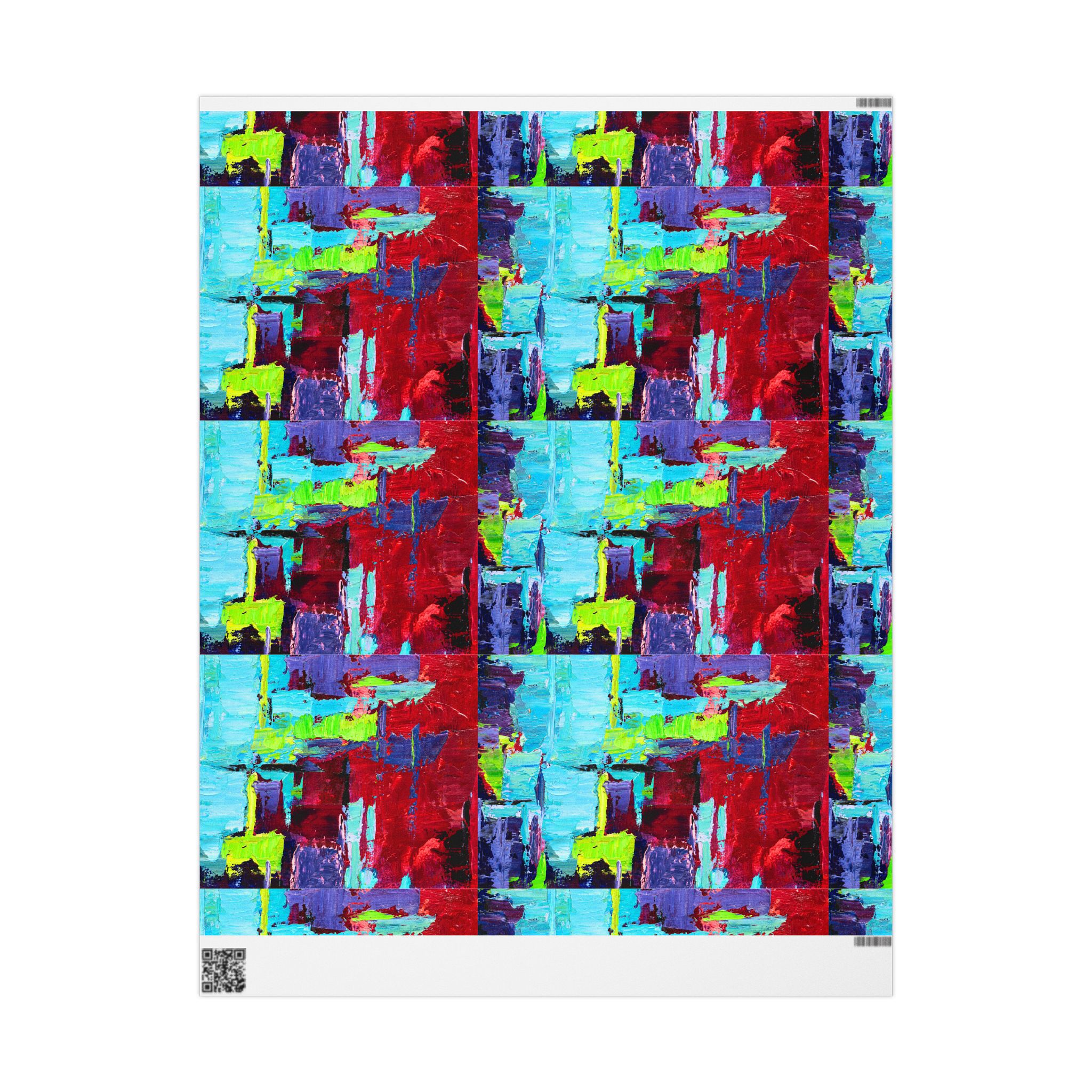 Wrapping paper Bold Red and Sky Blue Abstract Painterly - Image 5