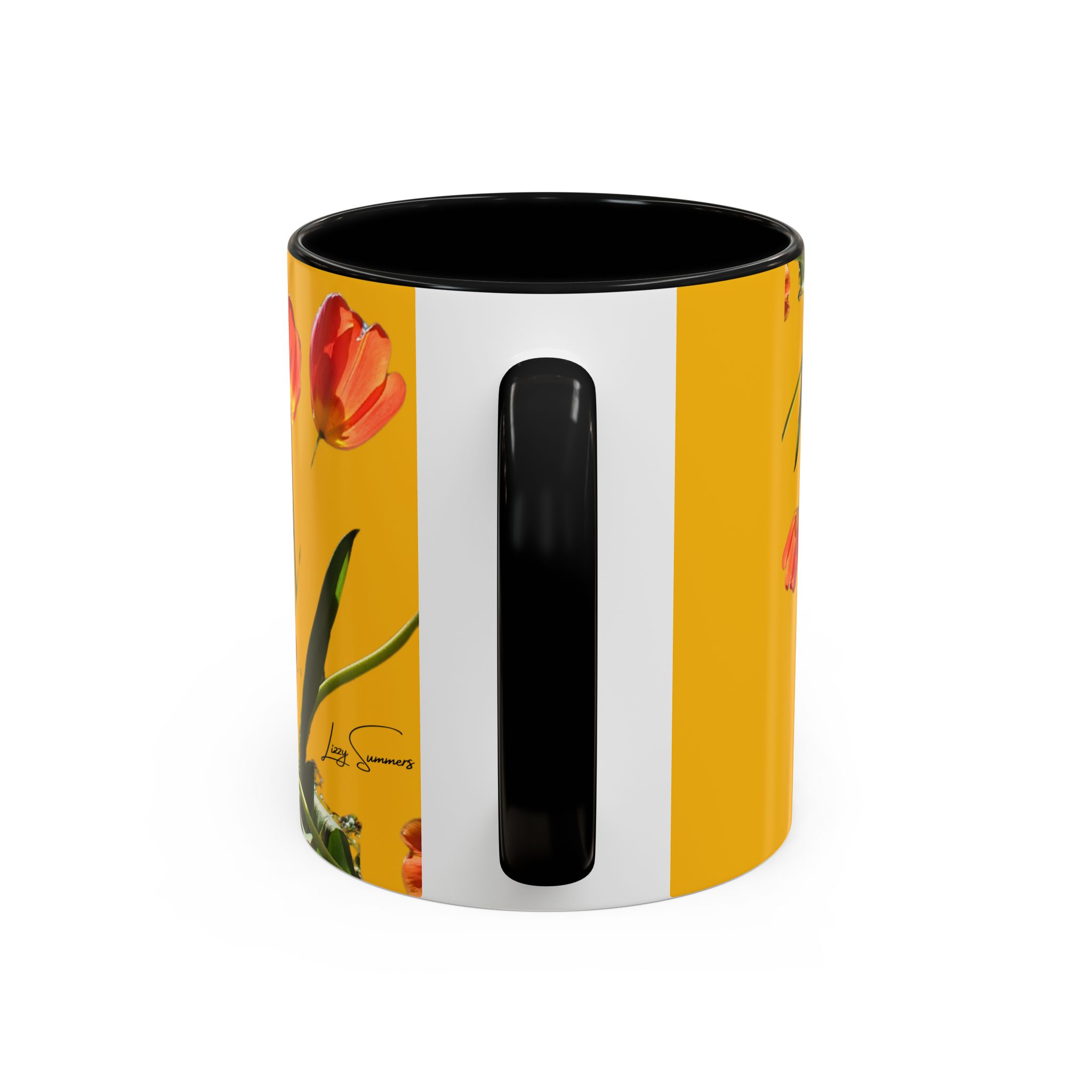 Mug, Cheerful Bright Tulips on Yellow Coffee Cup, Floral Tea Mug, Spring Flower Design, Gift for Gardener, Mother's Day Present, Kitchen - Image 4