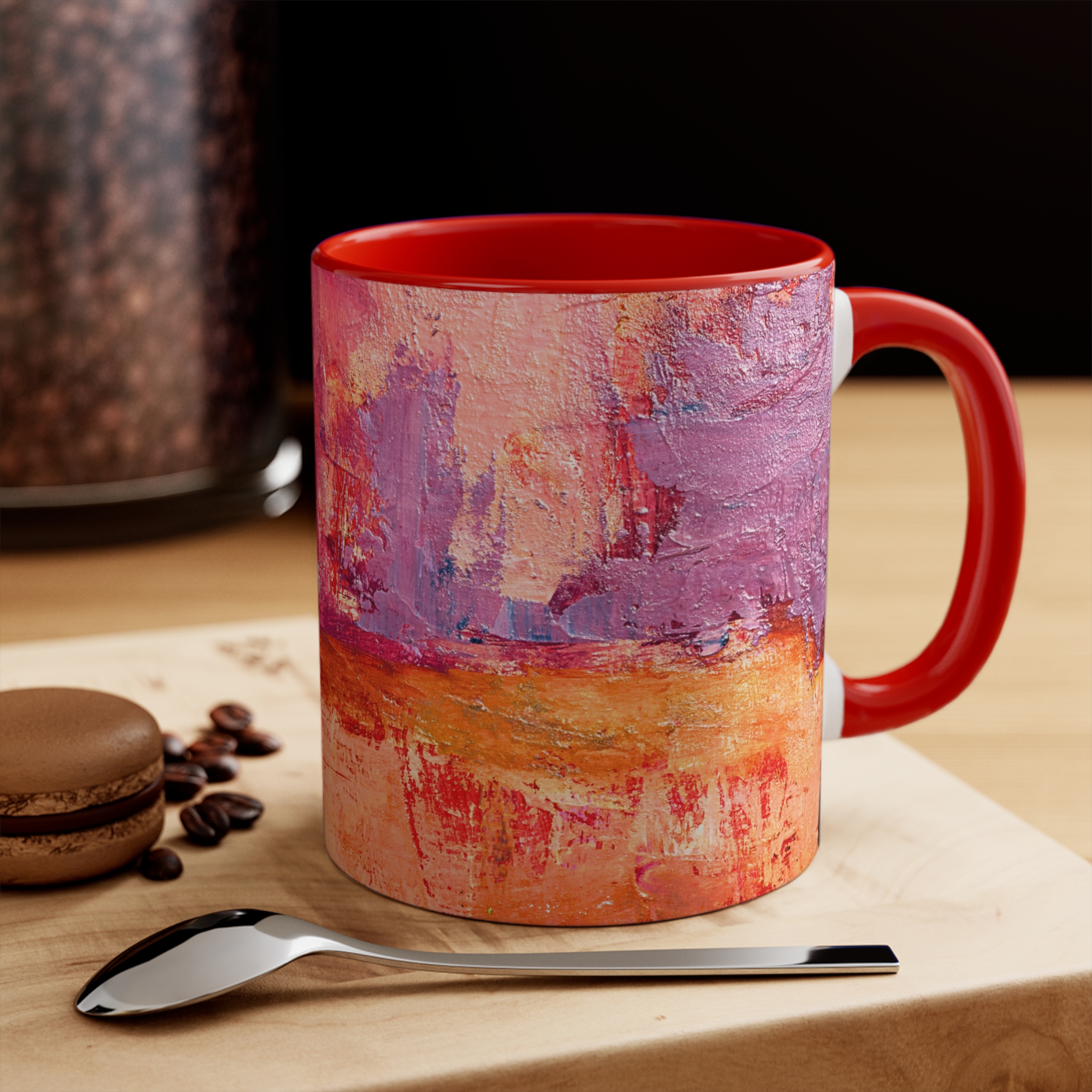 Warm Orange and Red Coffee Mug - Image 4