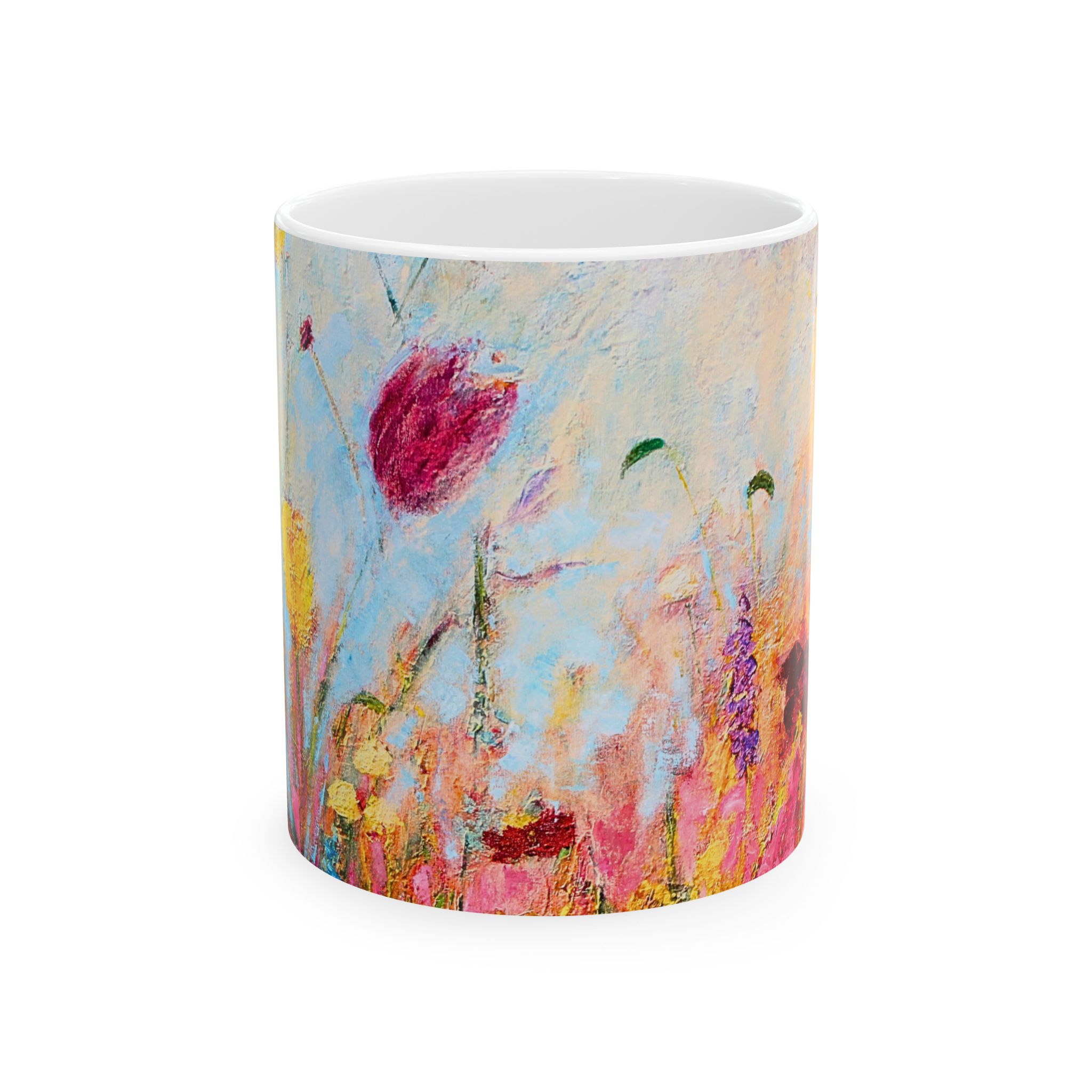 Coffee Mug Painted Wildflowers - Image 2