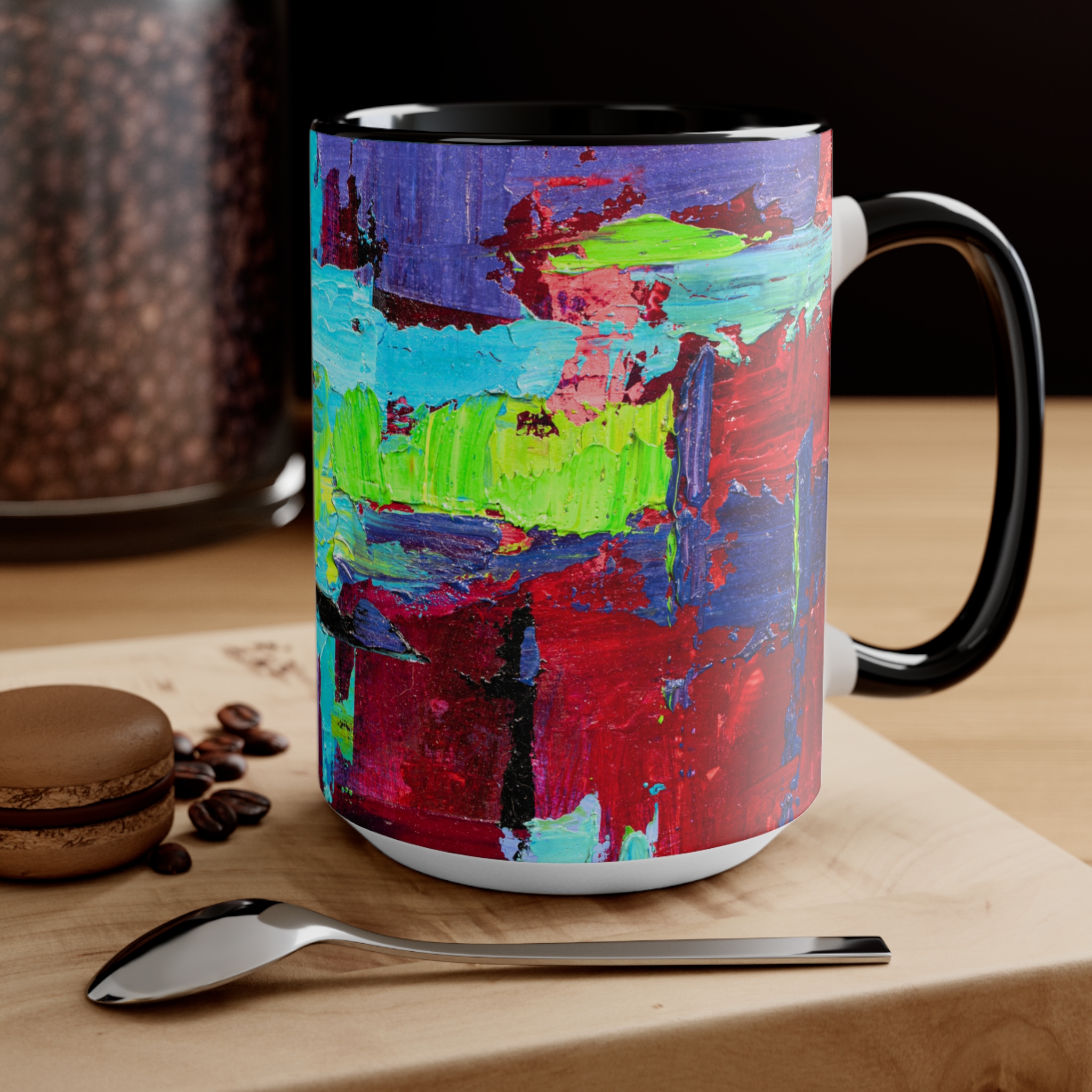 Coffee Mug Bold Red and Sky Blue - Image 12
