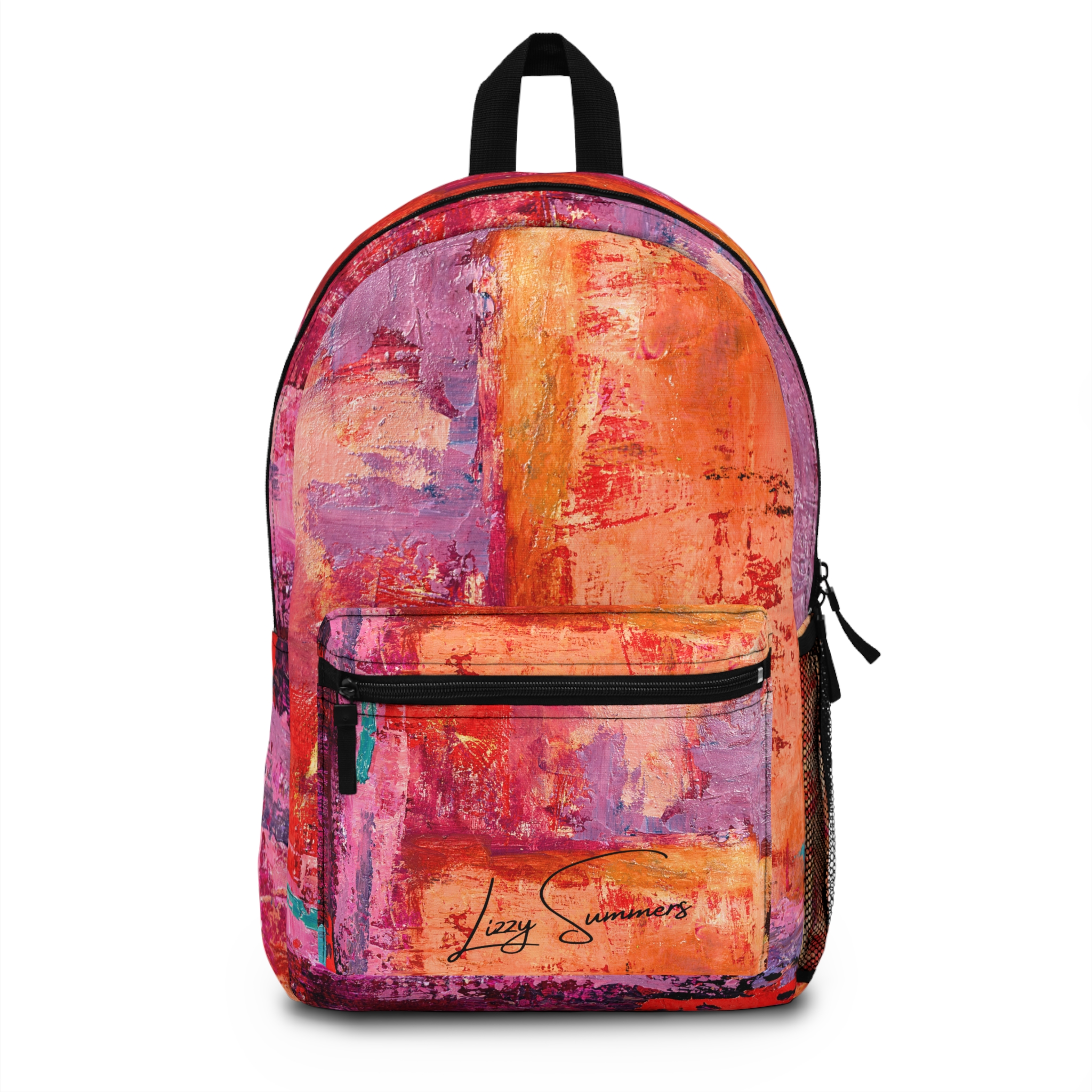 Backpack Warm Orange and Red Abstract
