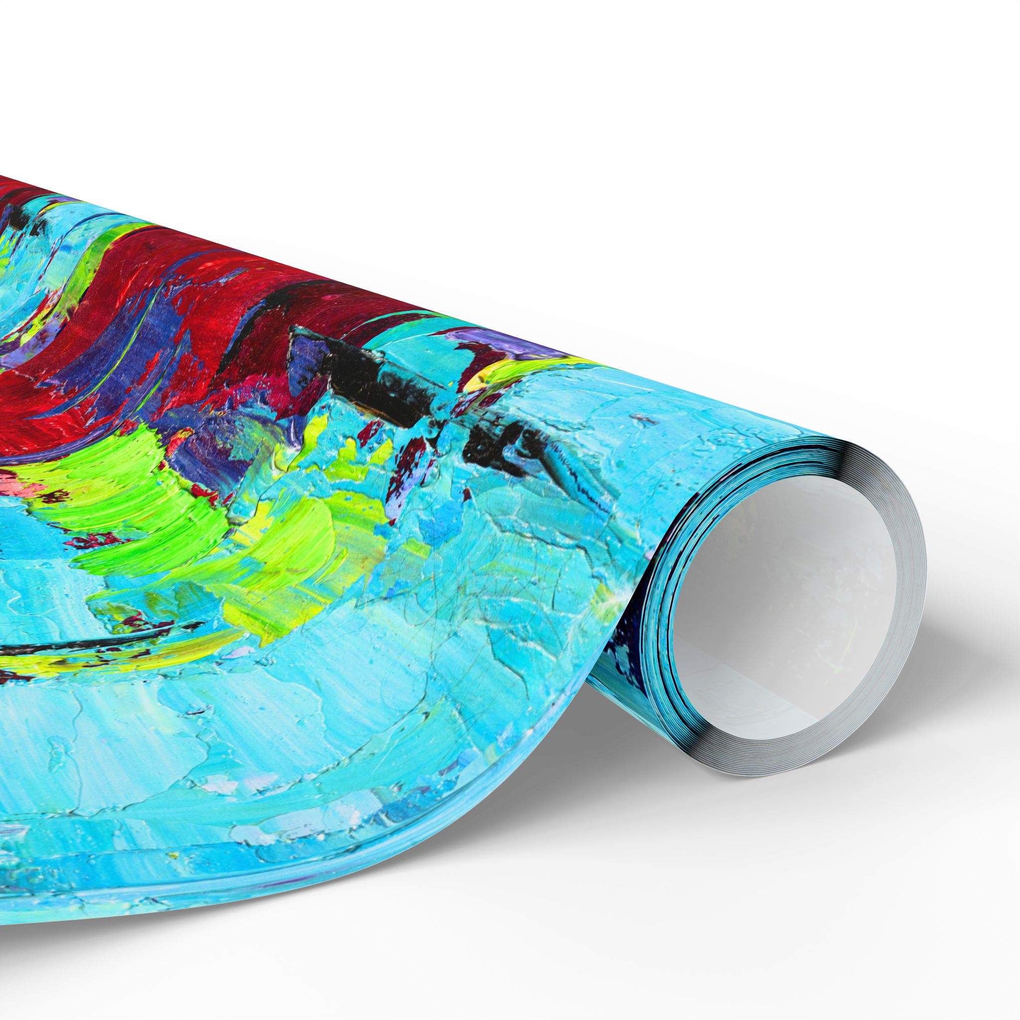 Wrapping paper Bold Red and Sky Blue Abstract Painterly - Image 18