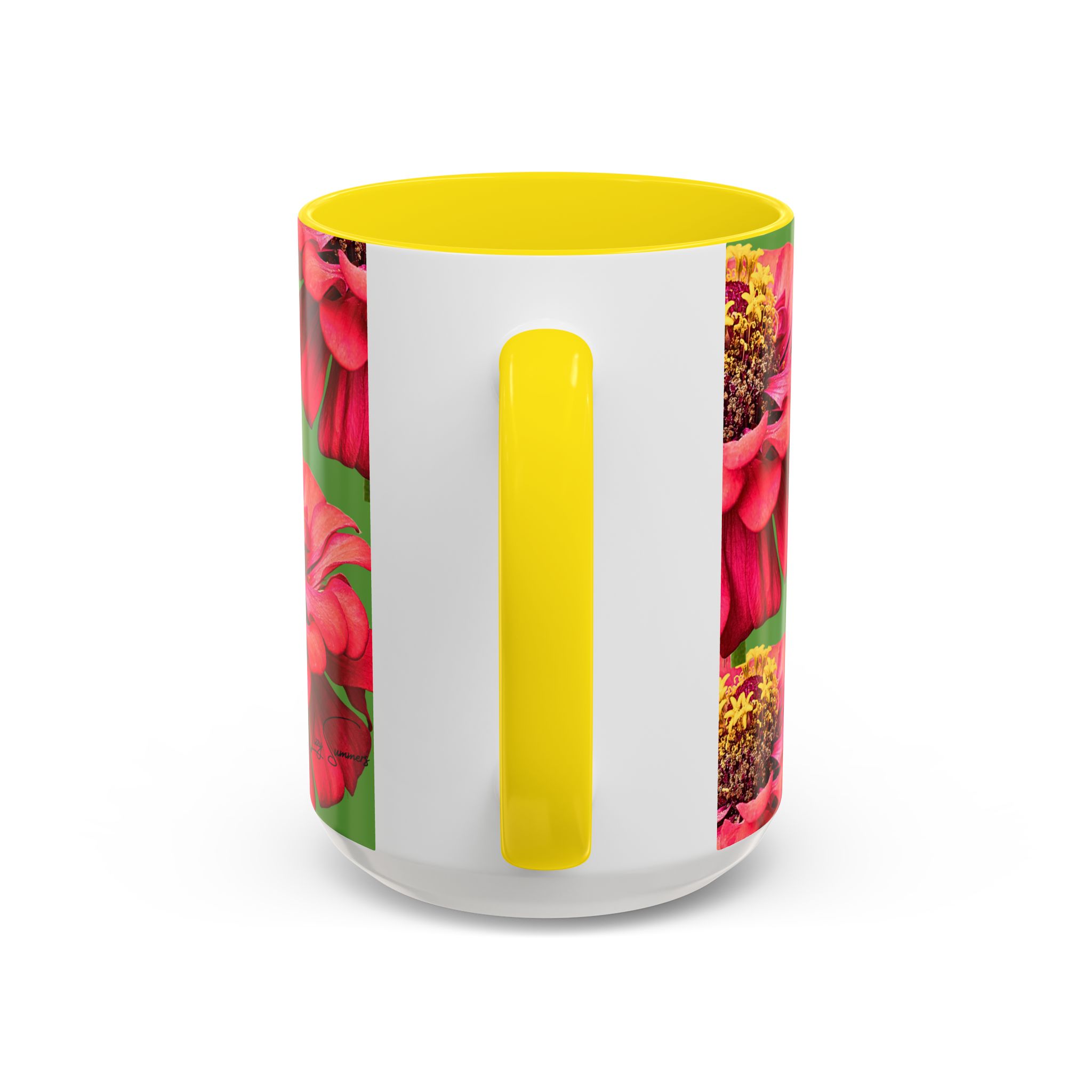 Mug, vibrant Dahlia flower on green coffee cup, floral drinkware, gift for nature lovers, botanical tea mug, unique ceramic mug - Image 16