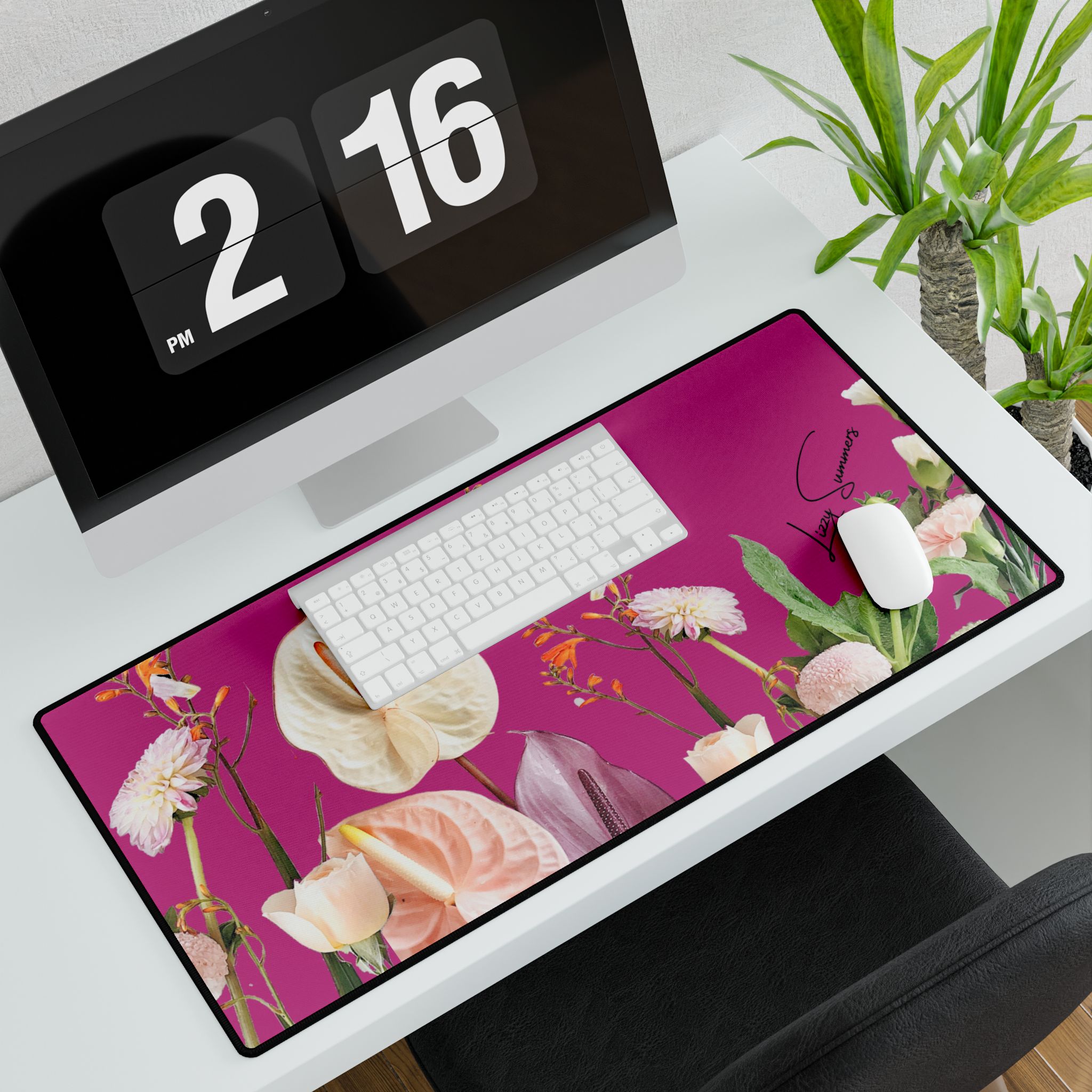 Desk Mat Desk Pad Bouquet Fuscia - Image 3