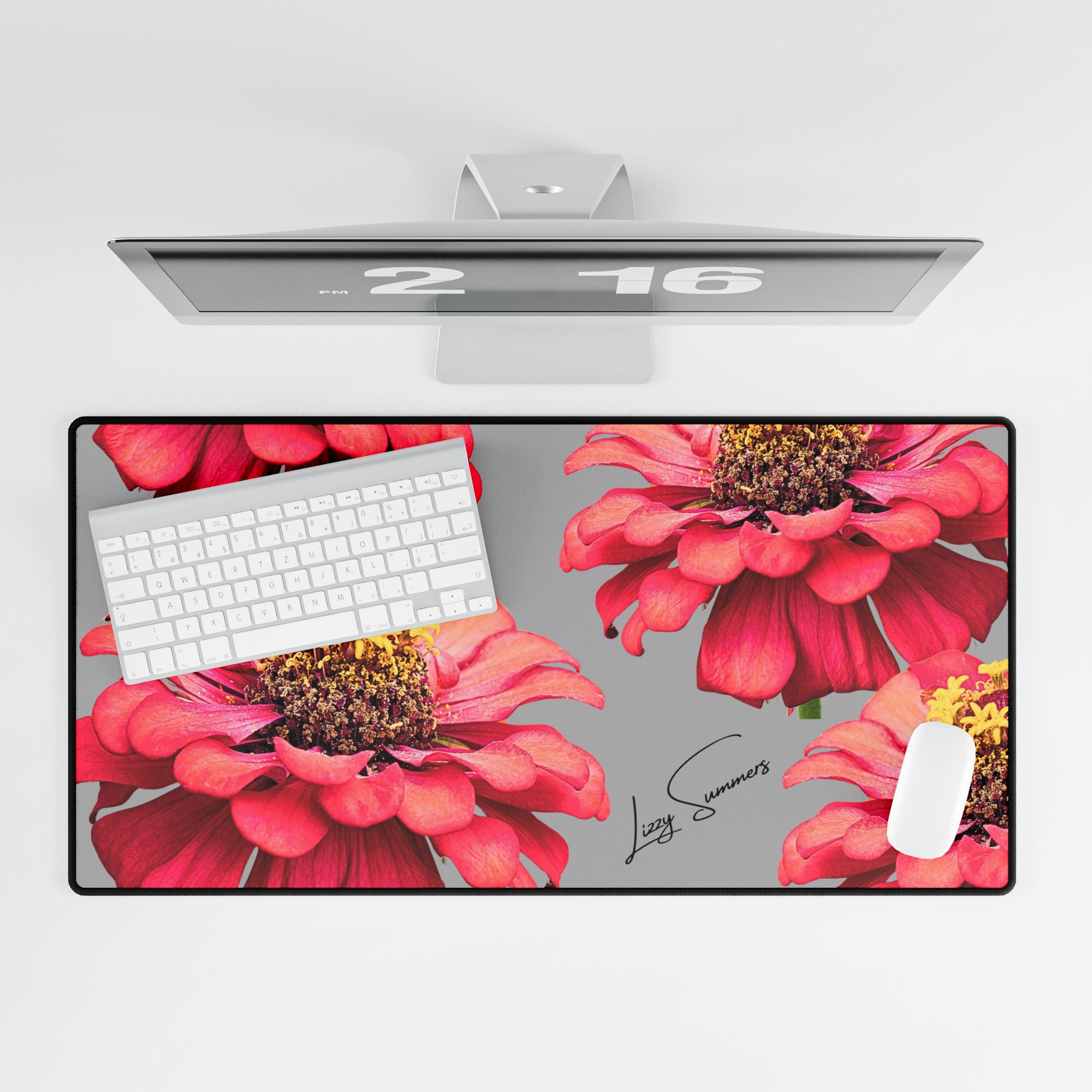 Desk Mat Desk Pad Floral Zinnias - Image 4