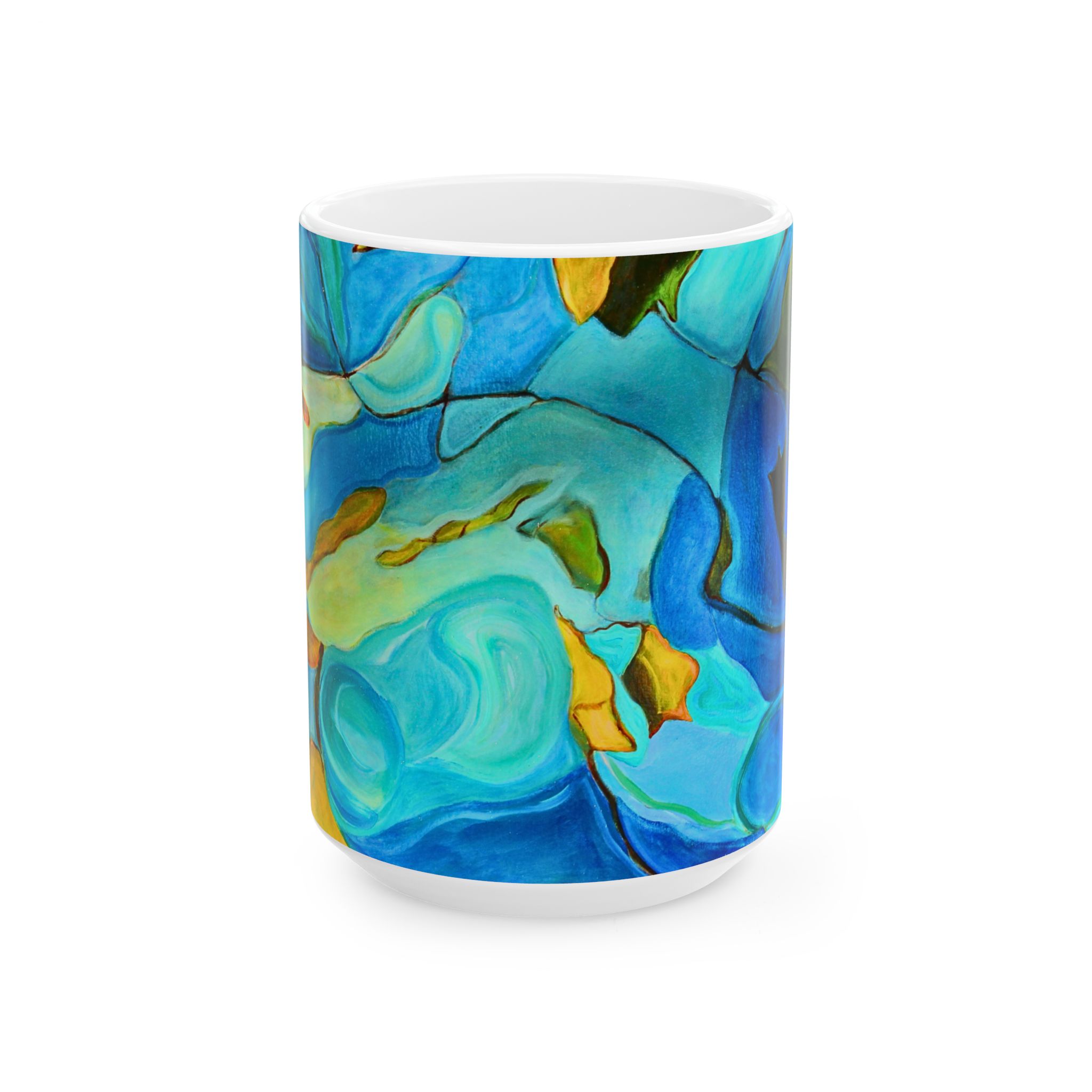 Coffee Mug River Muse Teal and Blue - Image 5