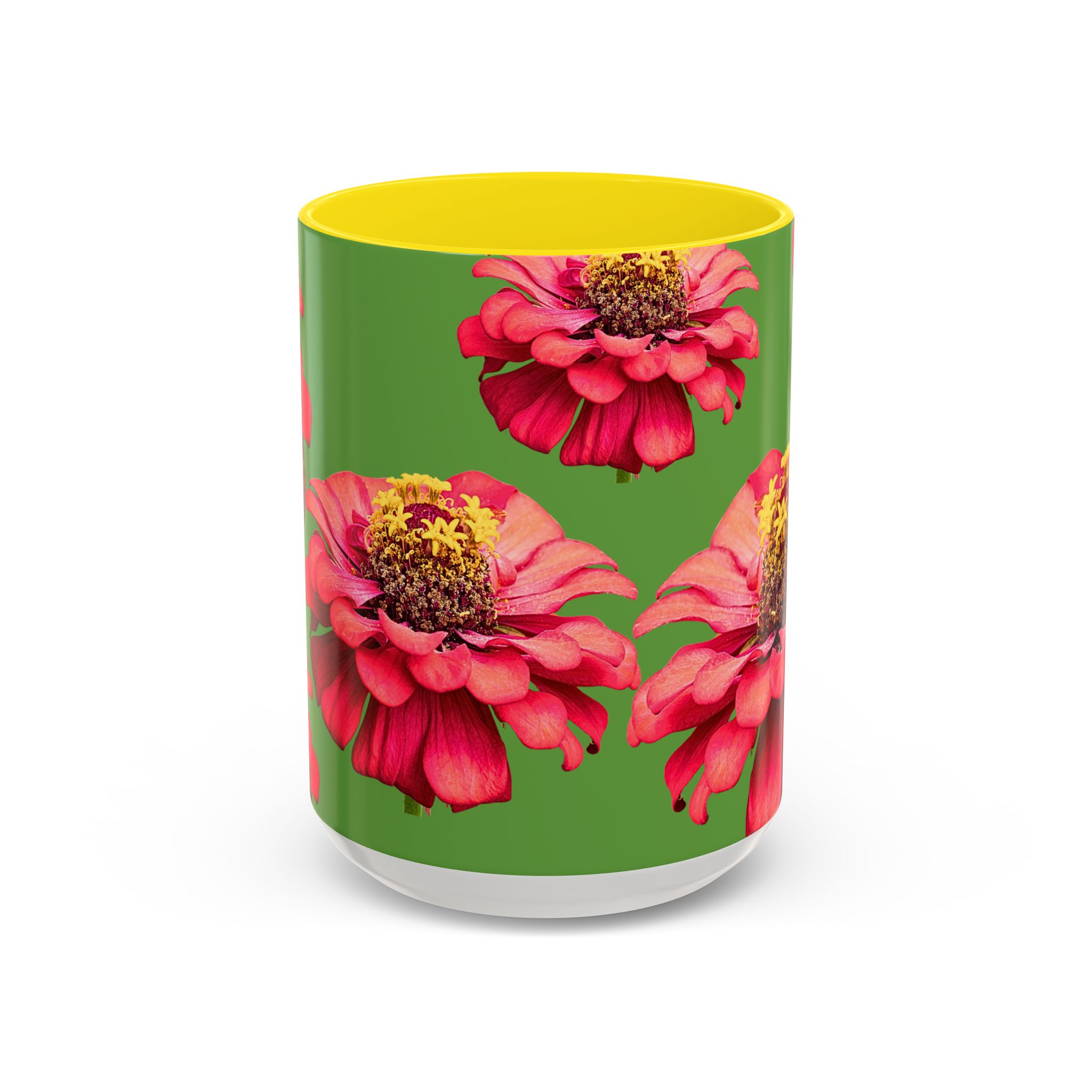 Mug, vibrant Dahlia flower on green coffee cup, floral drinkware, gift for nature lovers, botanical tea mug, unique ceramic mug - Image 13