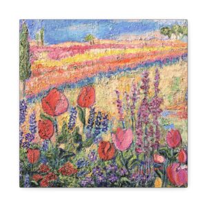 Matte Canvas, Stretched, 1.25" Tulips and Friends