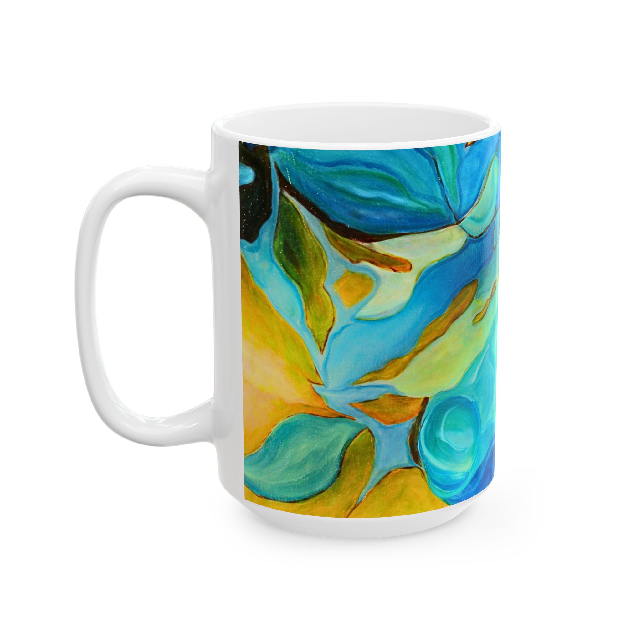 Coffee Mug River Muse Teal and Blue - Image 7