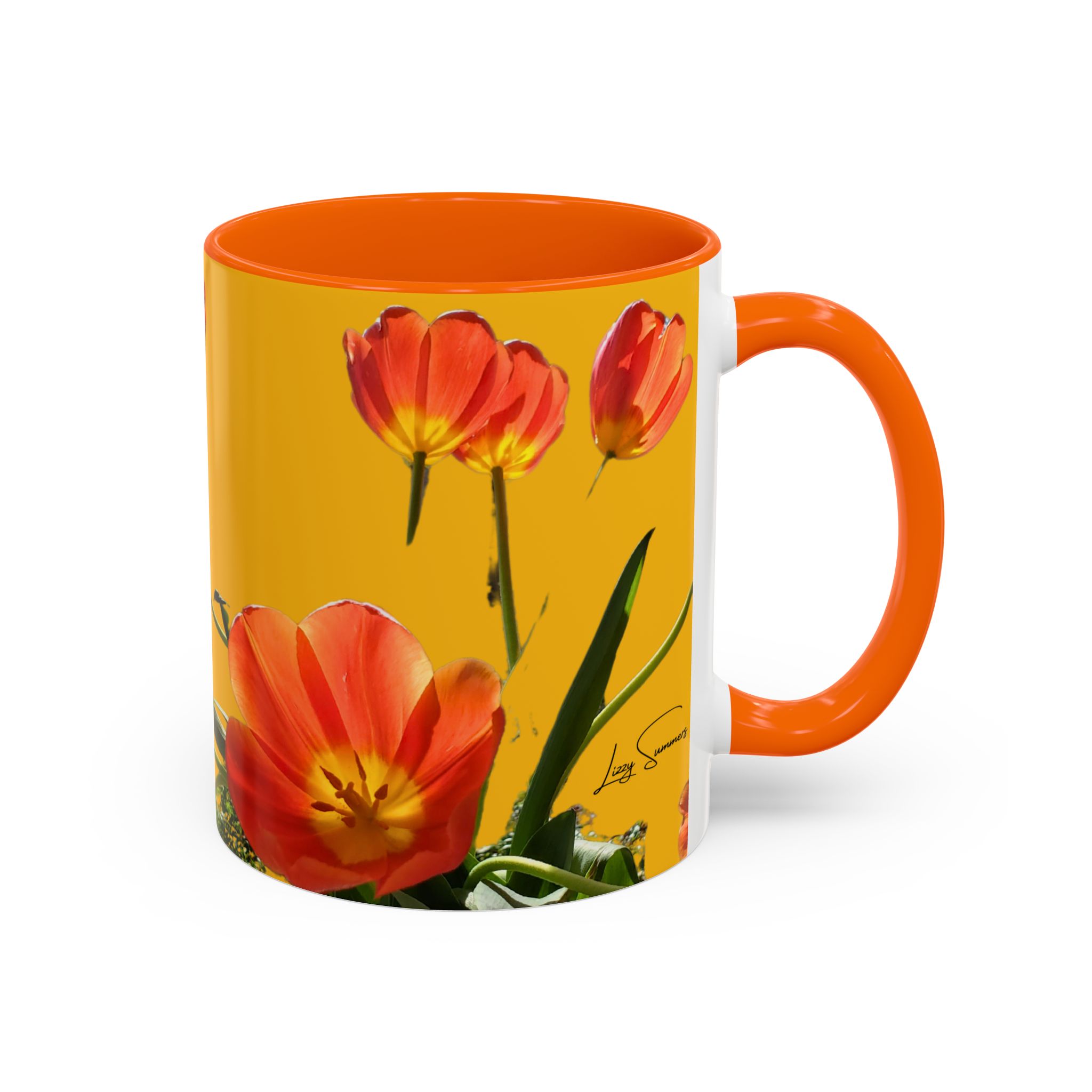Mug, Cheerful Bright Tulips on Yellow Coffee Cup, Floral Tea Mug, Spring Flower Design, Gift for Gardener, Mother's Day Present, Kitchen - Image 18