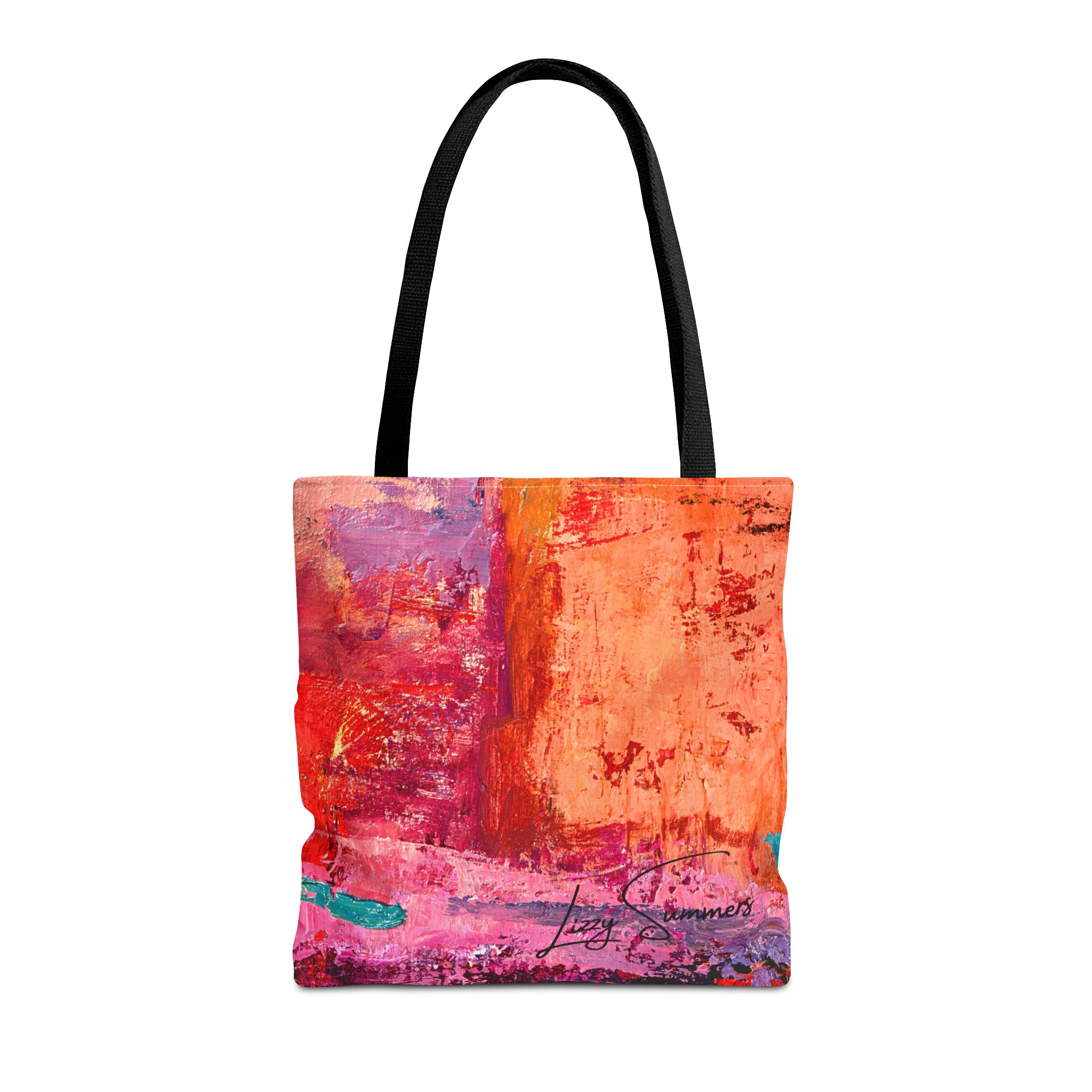 Warm Orange and Red Painterly Tote Bag - Image 5