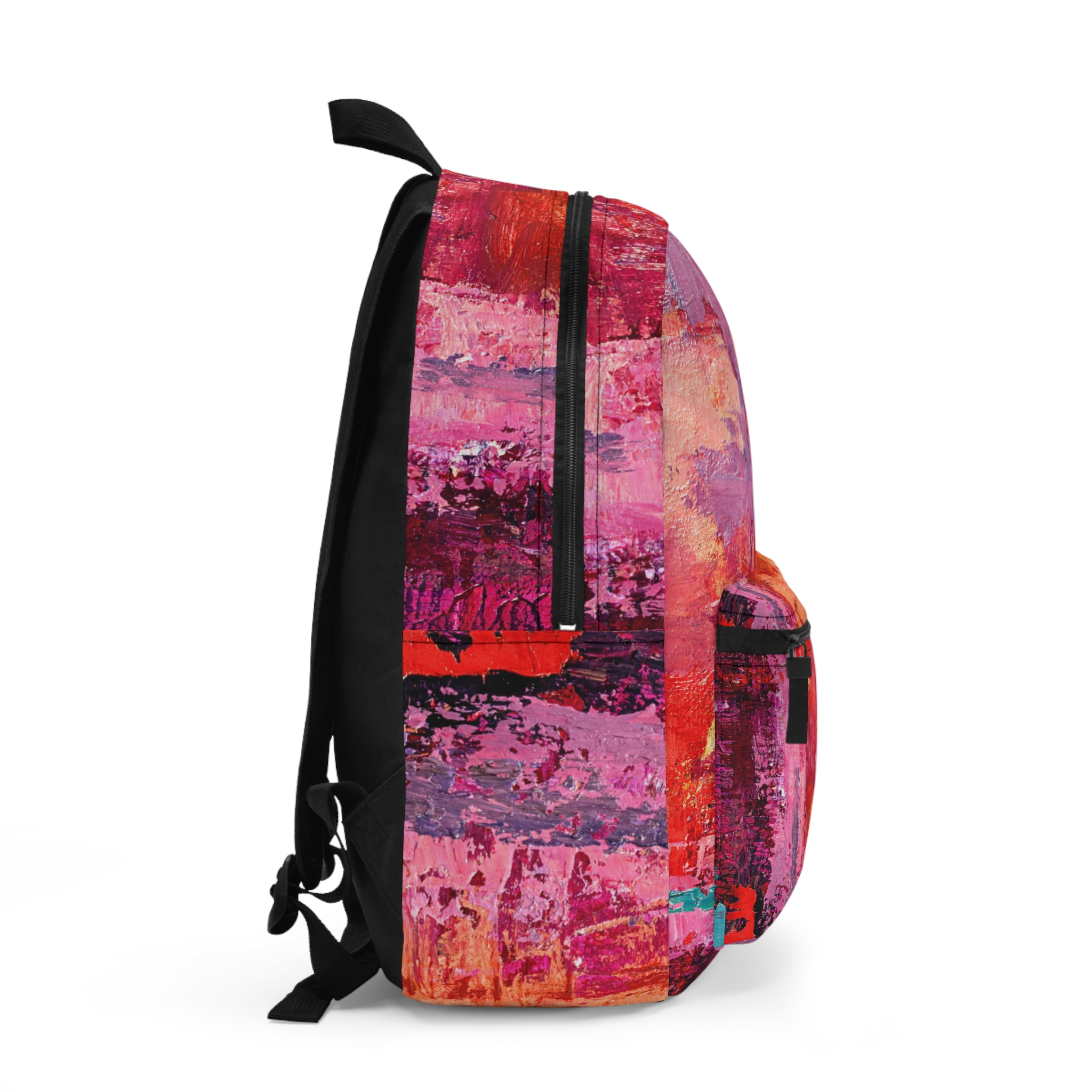 Backpack Warm Orange and Red Abstract - Image 2