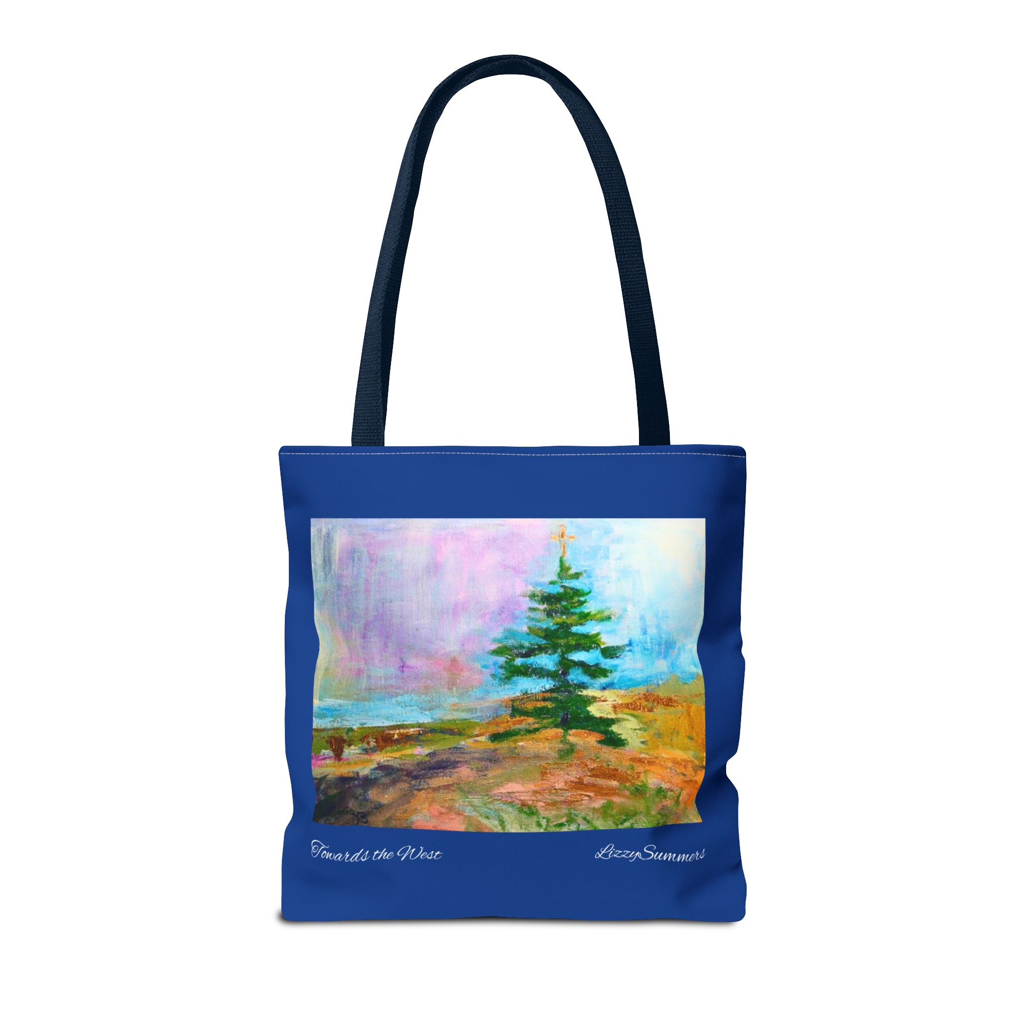 Tote Bag Original Art Colorado Fir blue tote - Image 6