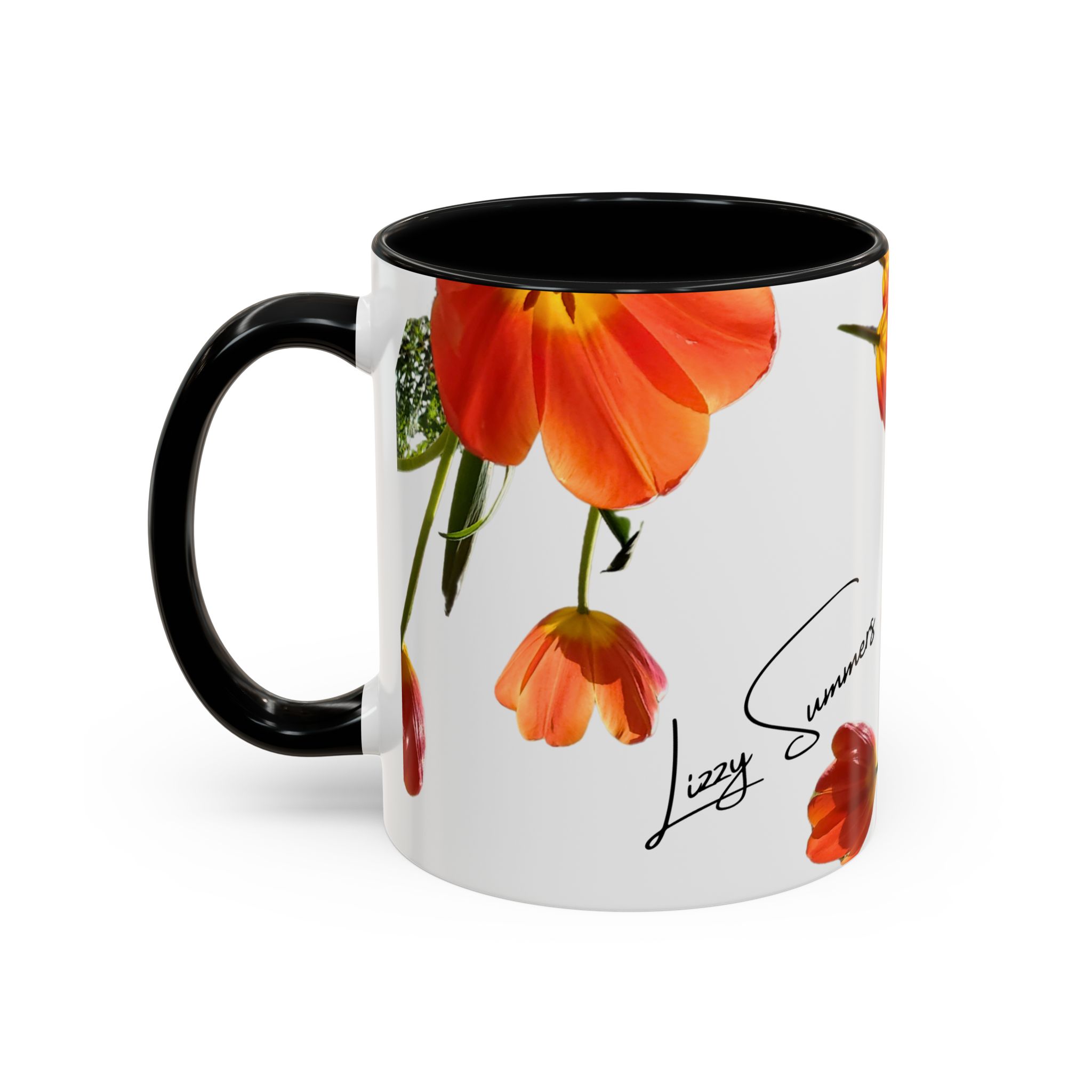Coffee Mug Orange Tulips - Image 3