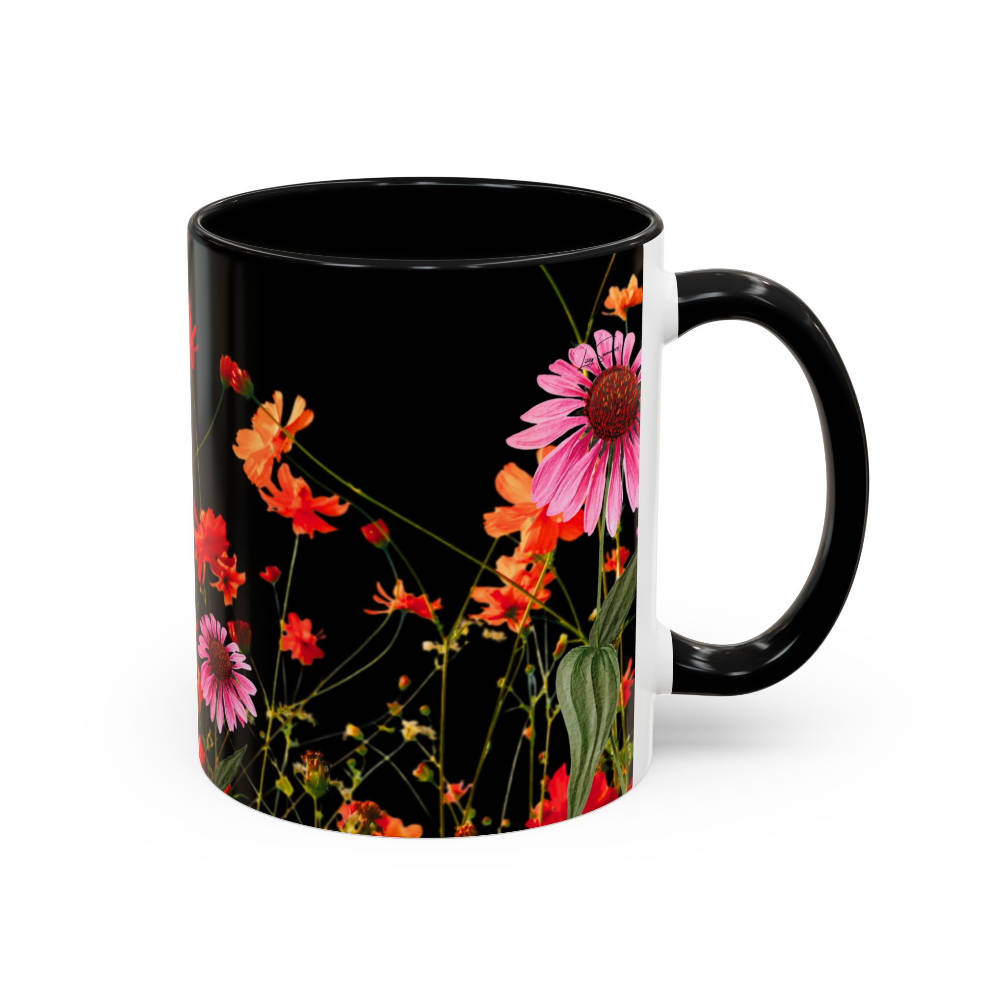 Coffee Mug Wildflowers on Black - Image 3
