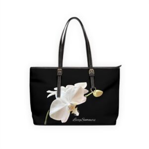 Limited Edition White Orchid Black Shoulder Bag