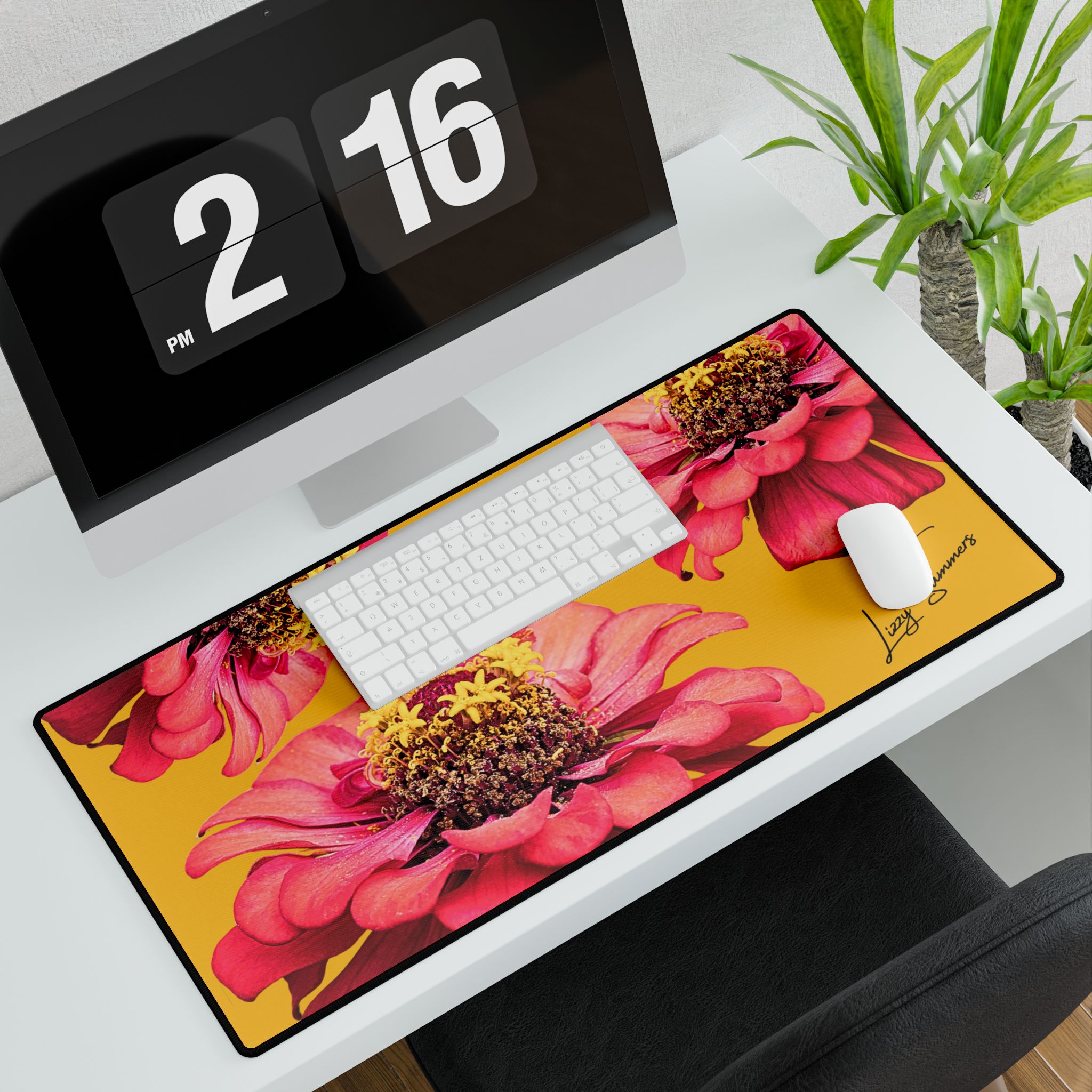 Desk Pad Desk Mat Zinnia Yellow - Image 3