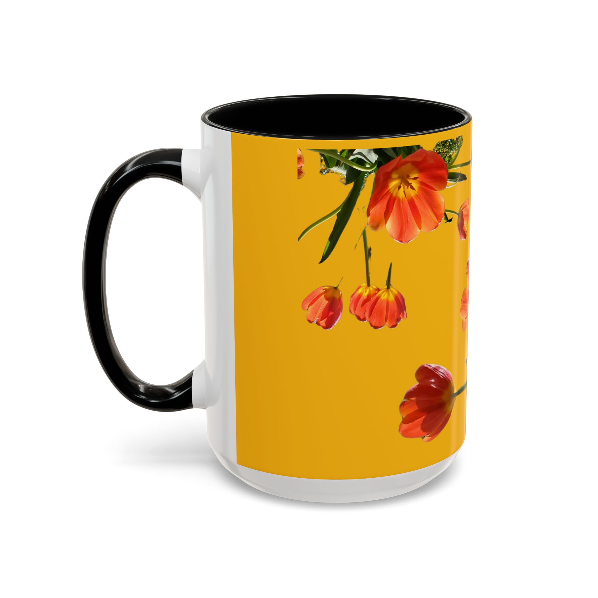 Mug, Cheerful Bright Tulips on Yellow Coffee Cup, Floral Tea Mug, Spring Flower Design, Gift for Gardener, Mother's Day Present, Kitchen - Image 11