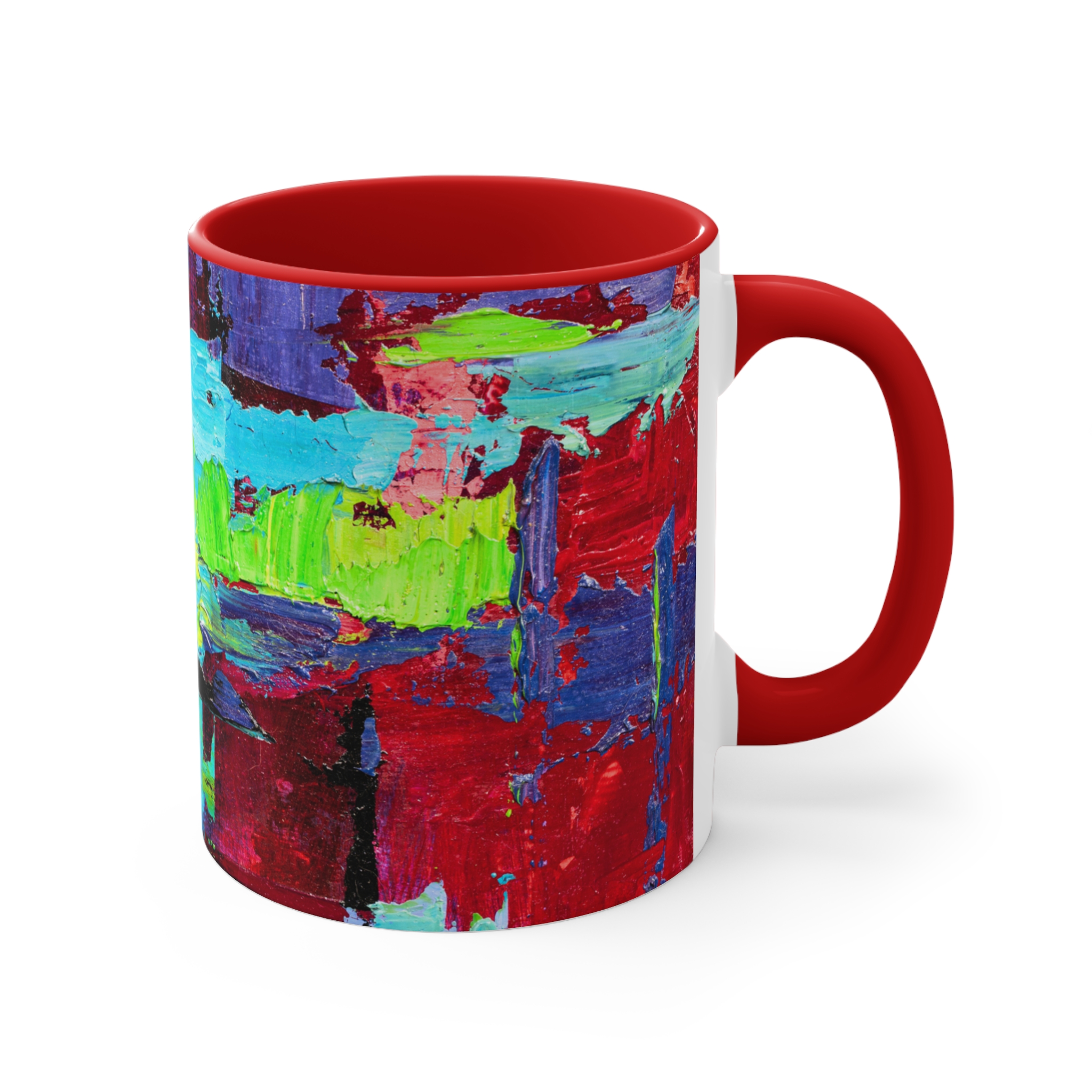 Coffee Mug Bold Red and Sky Blue