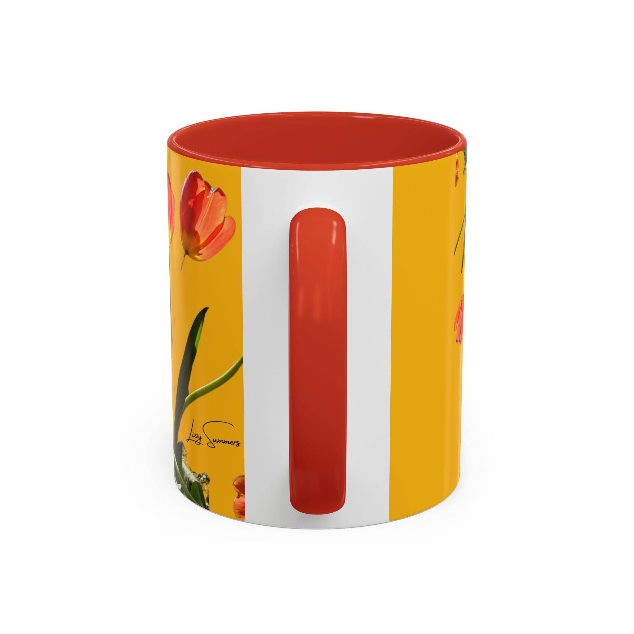 Mug, Cheerful Bright Tulips on Yellow Coffee Cup, Floral Tea Mug, Spring Flower Design, Gift for Gardener, Mother's Day Present, Kitchen - Image 8