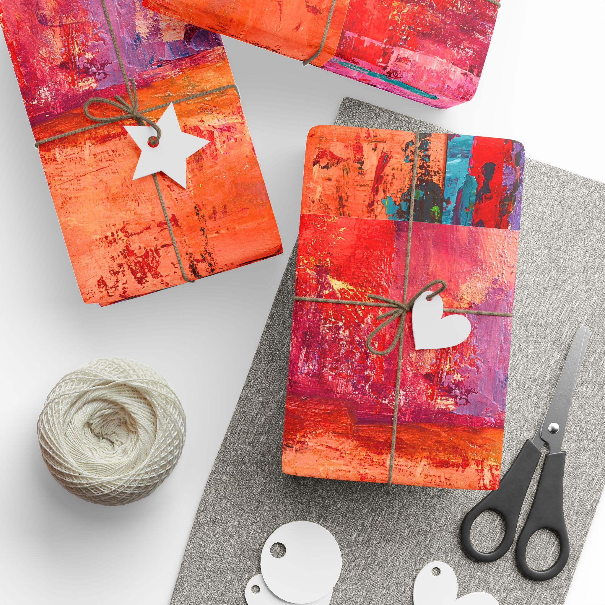 Wrapping Paper Warm Orange and Red Abstract - Image 7