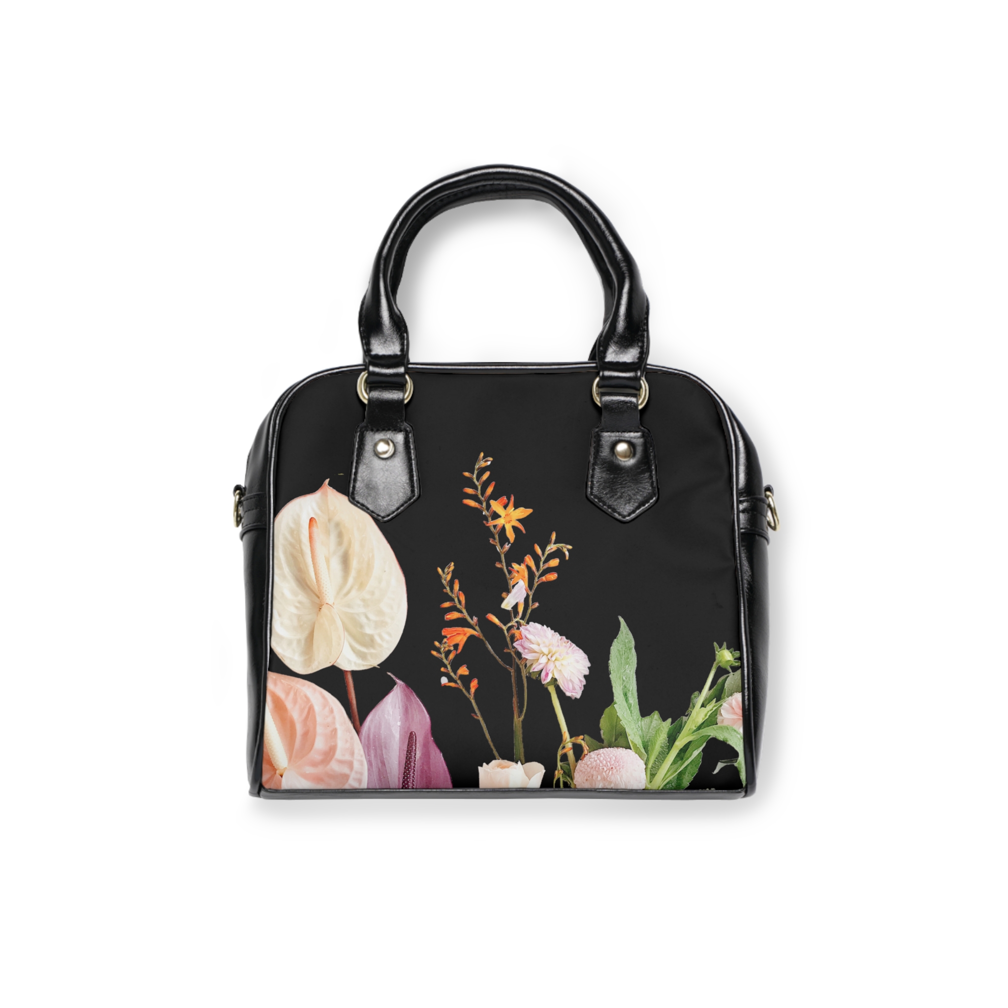 Wildflowers on Black Handbag - Image 2