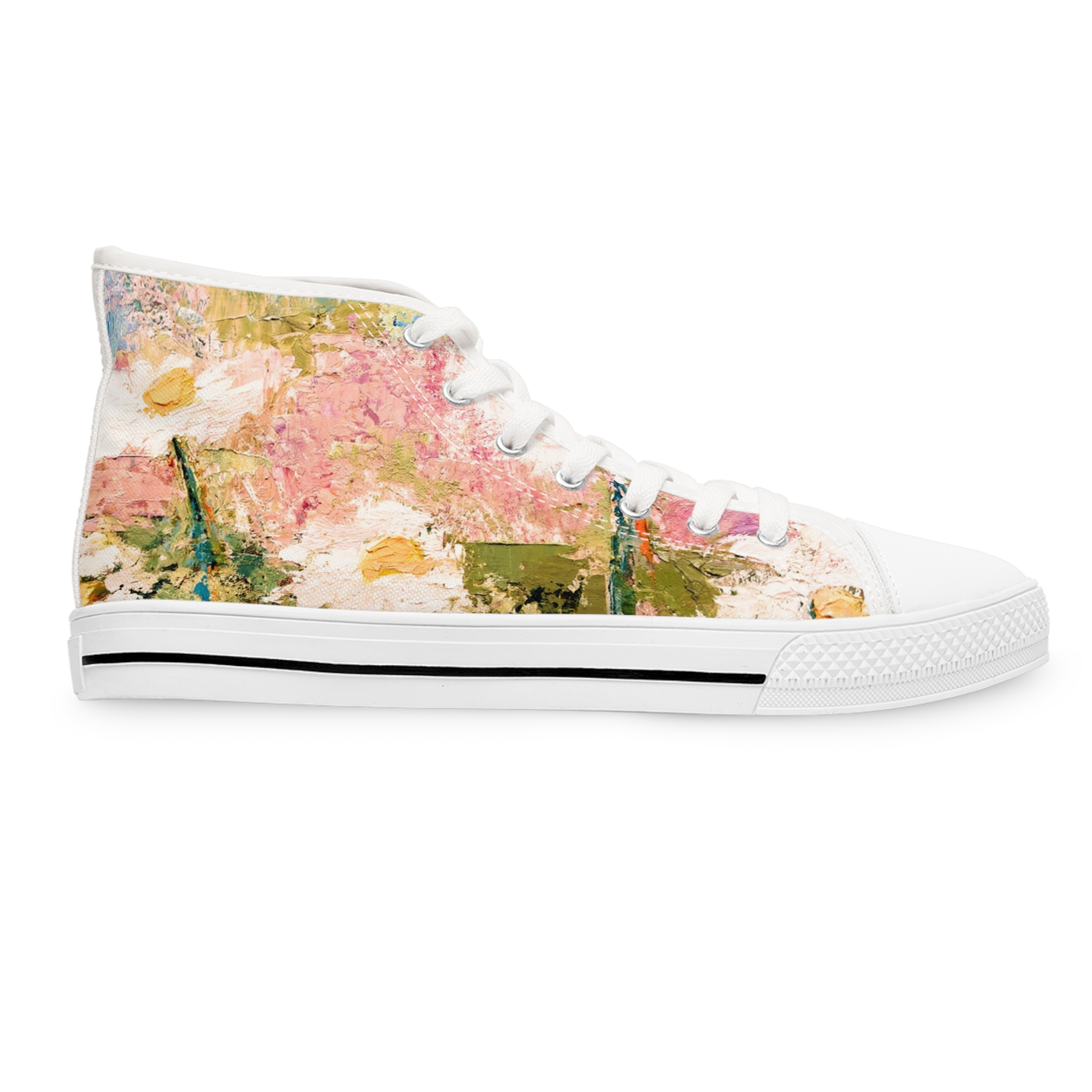 Lizzy's High Top Sneakers, Impressionistic Daisies - Image 4