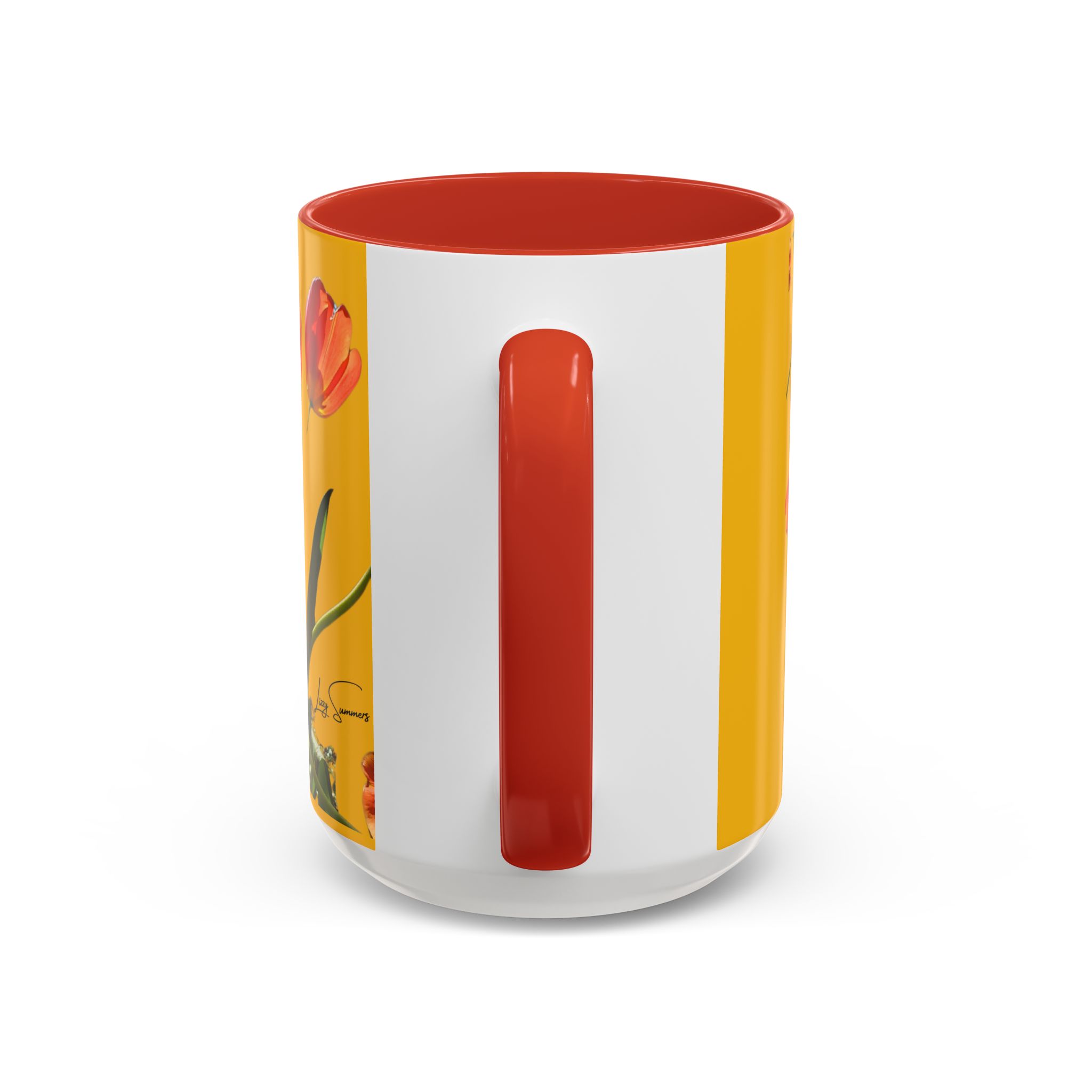 Mug, Cheerful Bright Tulips on Yellow Coffee Cup, Floral Tea Mug, Spring Flower Design, Gift for Gardener, Mother's Day Present, Kitchen - Image 16